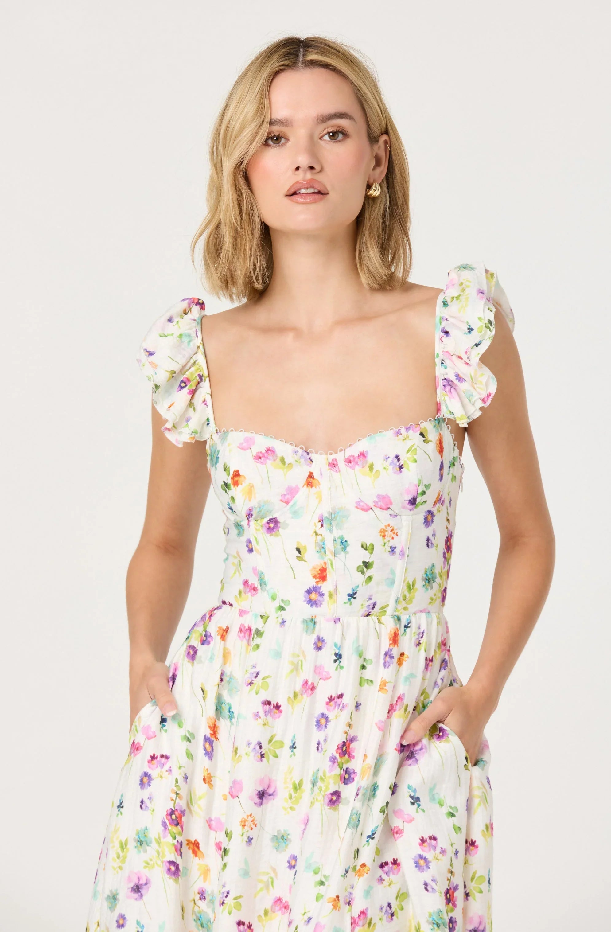 Lbruh Wedelia Floral Bustier Midi Dress