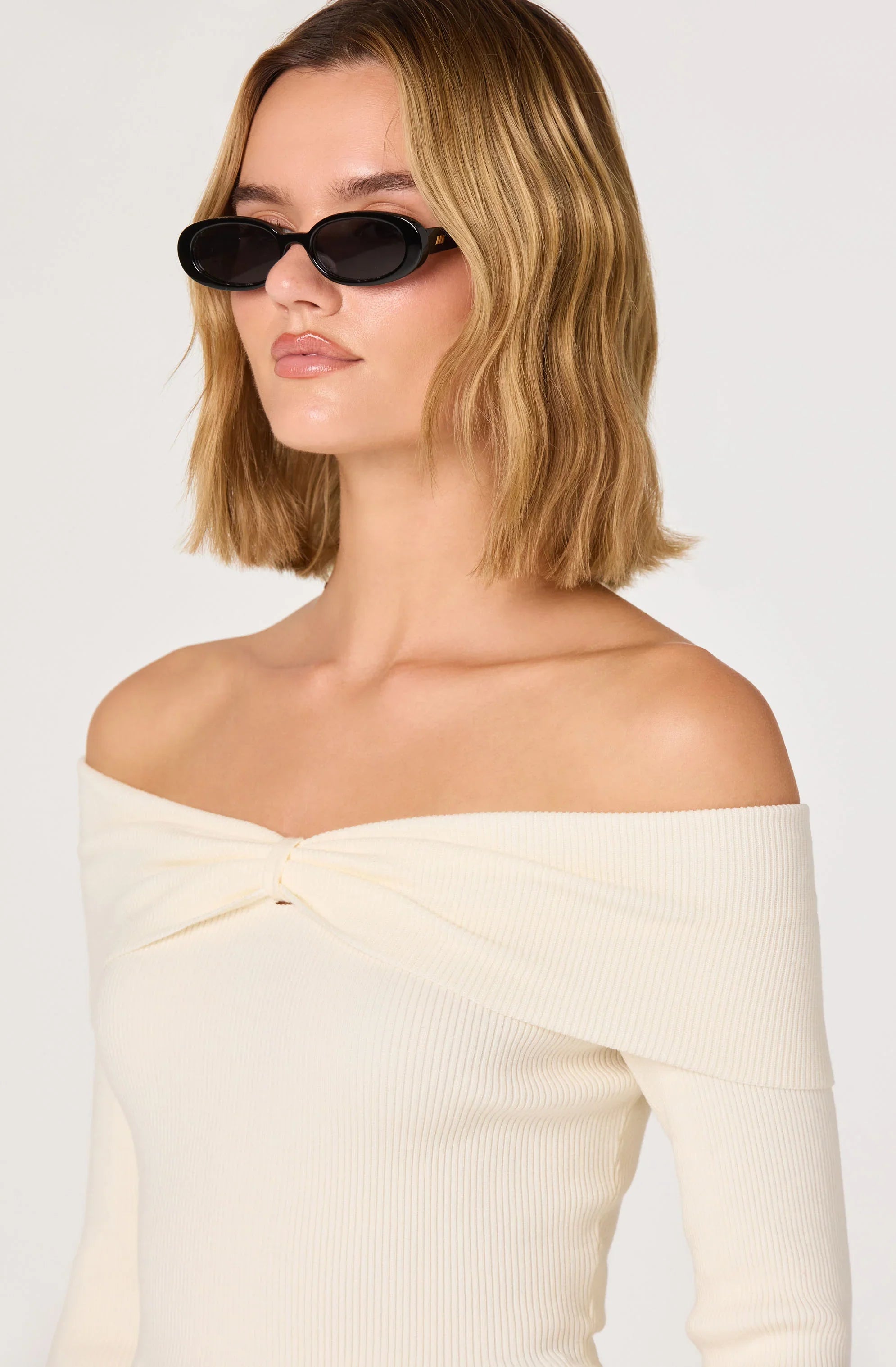 Inixyf Tiarra Off-Shoulder Peplum Sweater