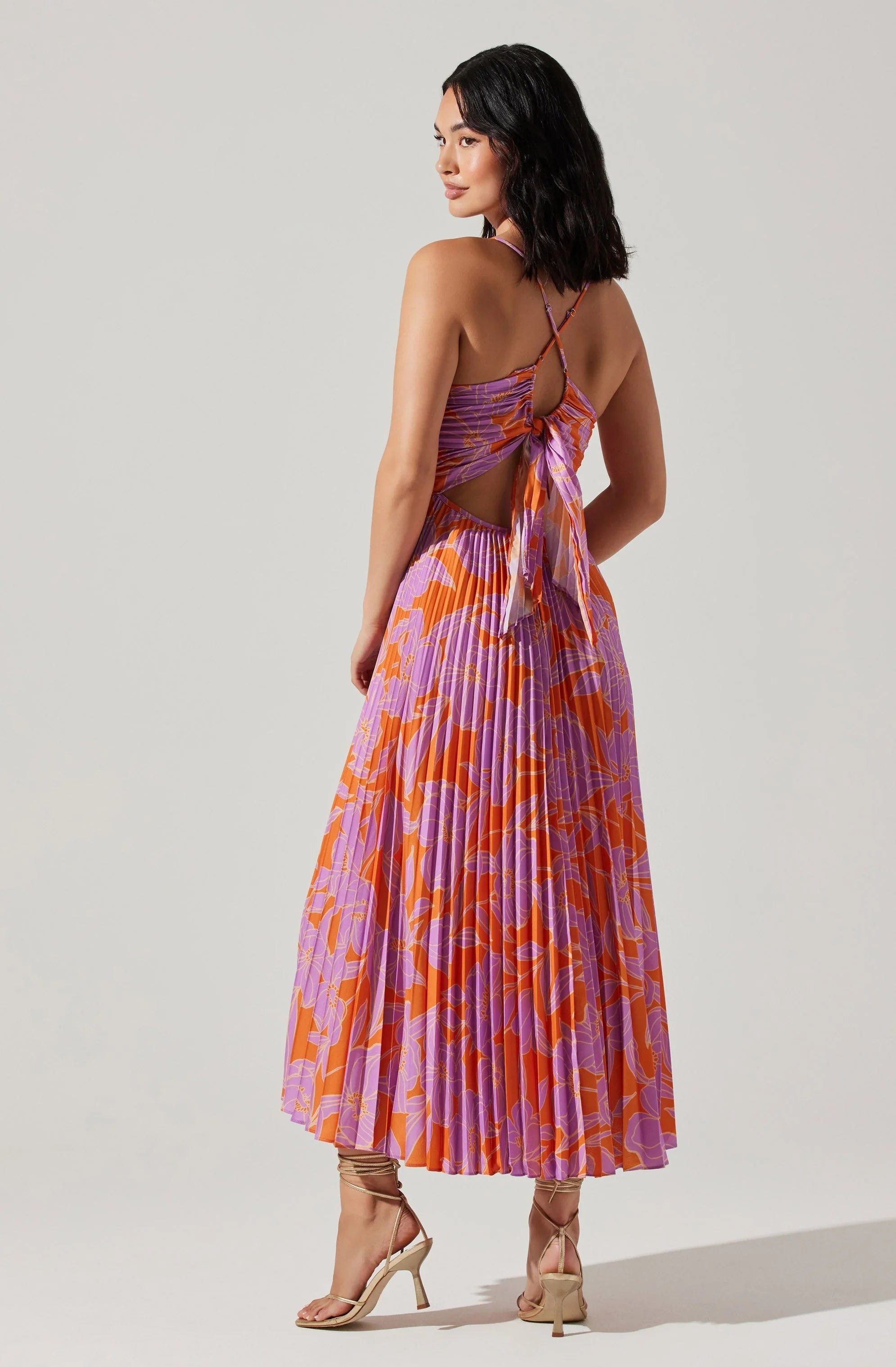 Inixyf Blythe Floral Plisse Midi Dress