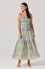 Lbruh Ethelind Floral Pleated Maxi Dress