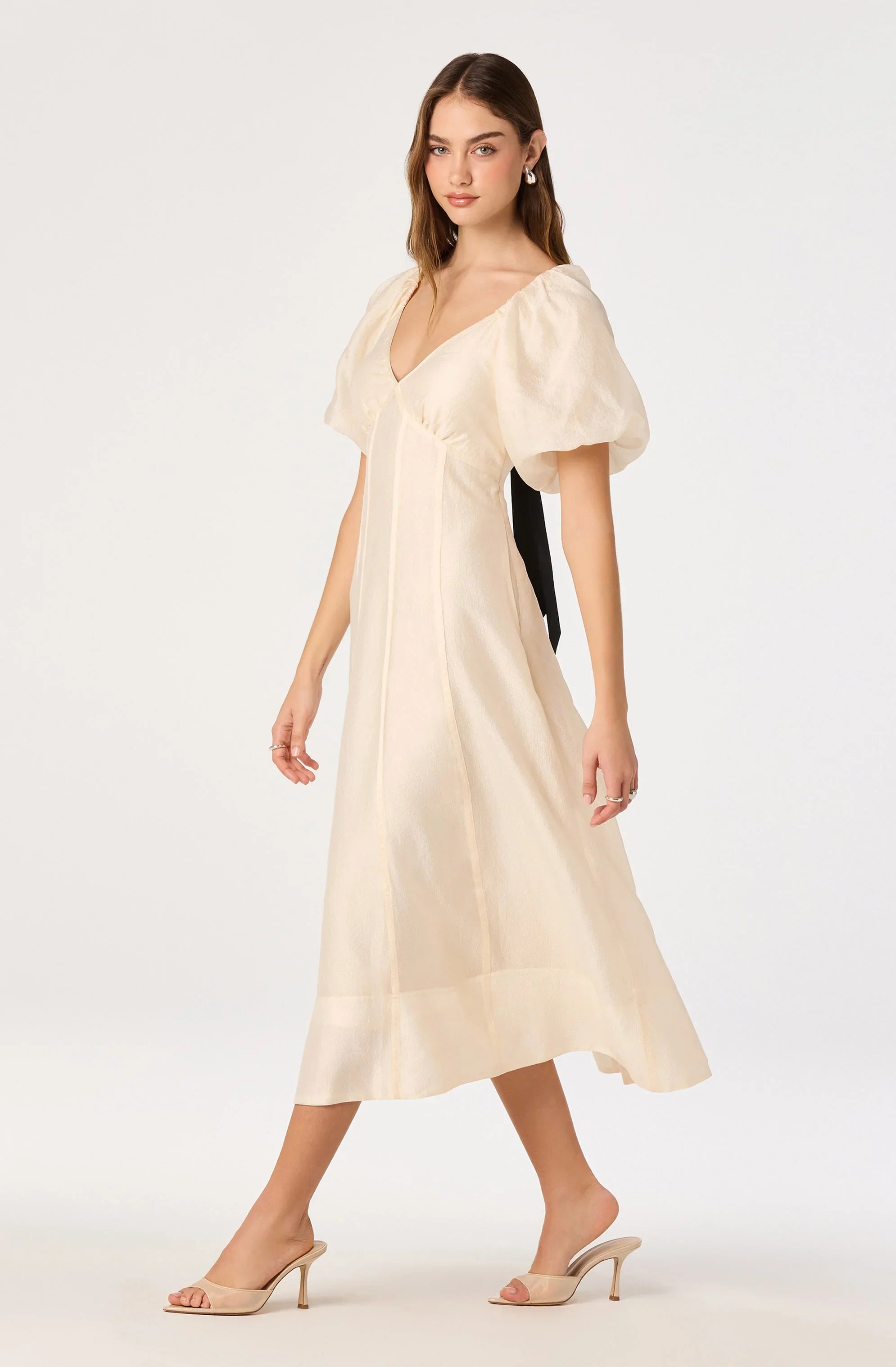 Inixyf Kathaleya Puff Sleeve Midi Dress