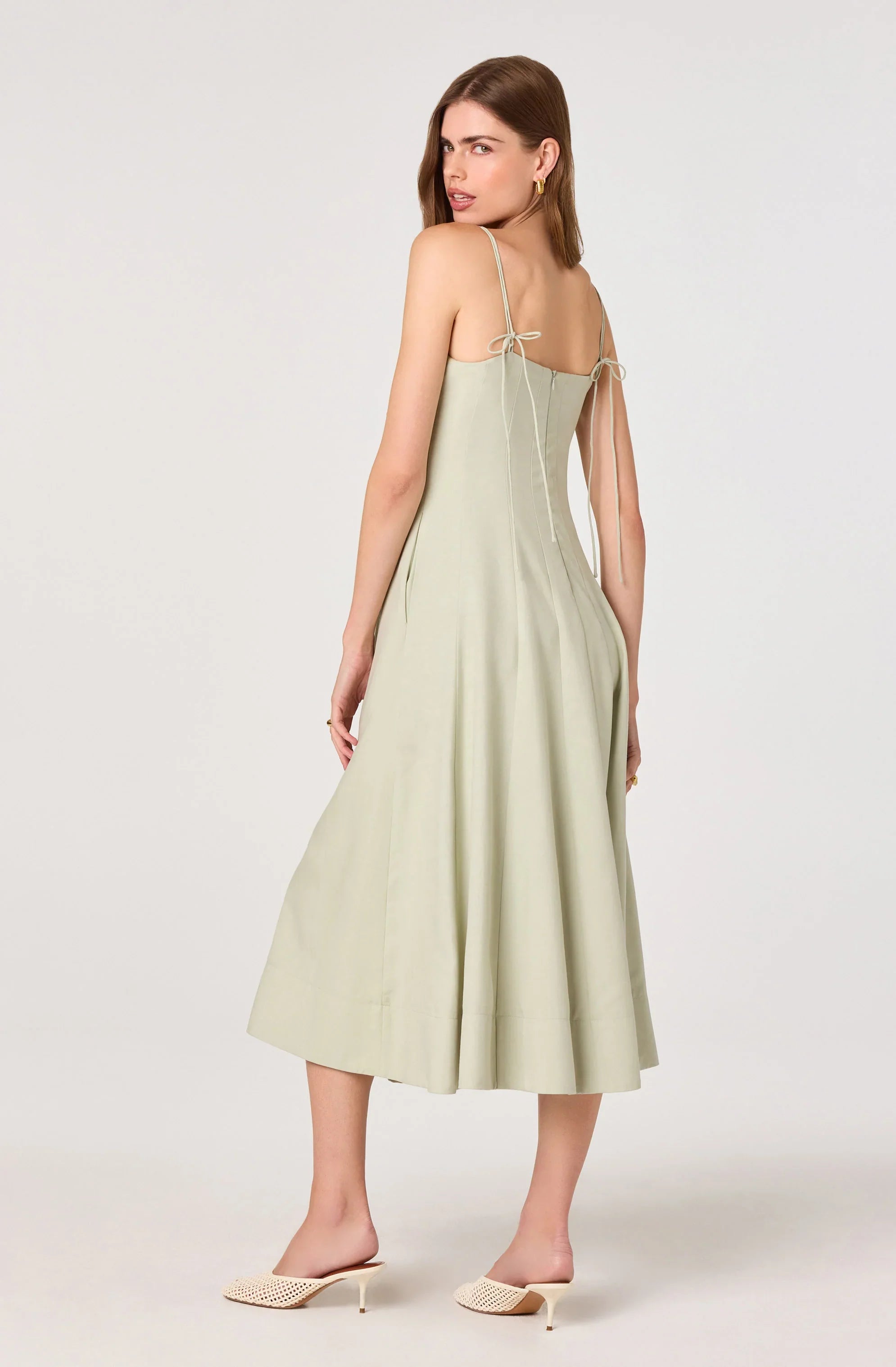 Inixyf Trisha Square Neck Midi Dress