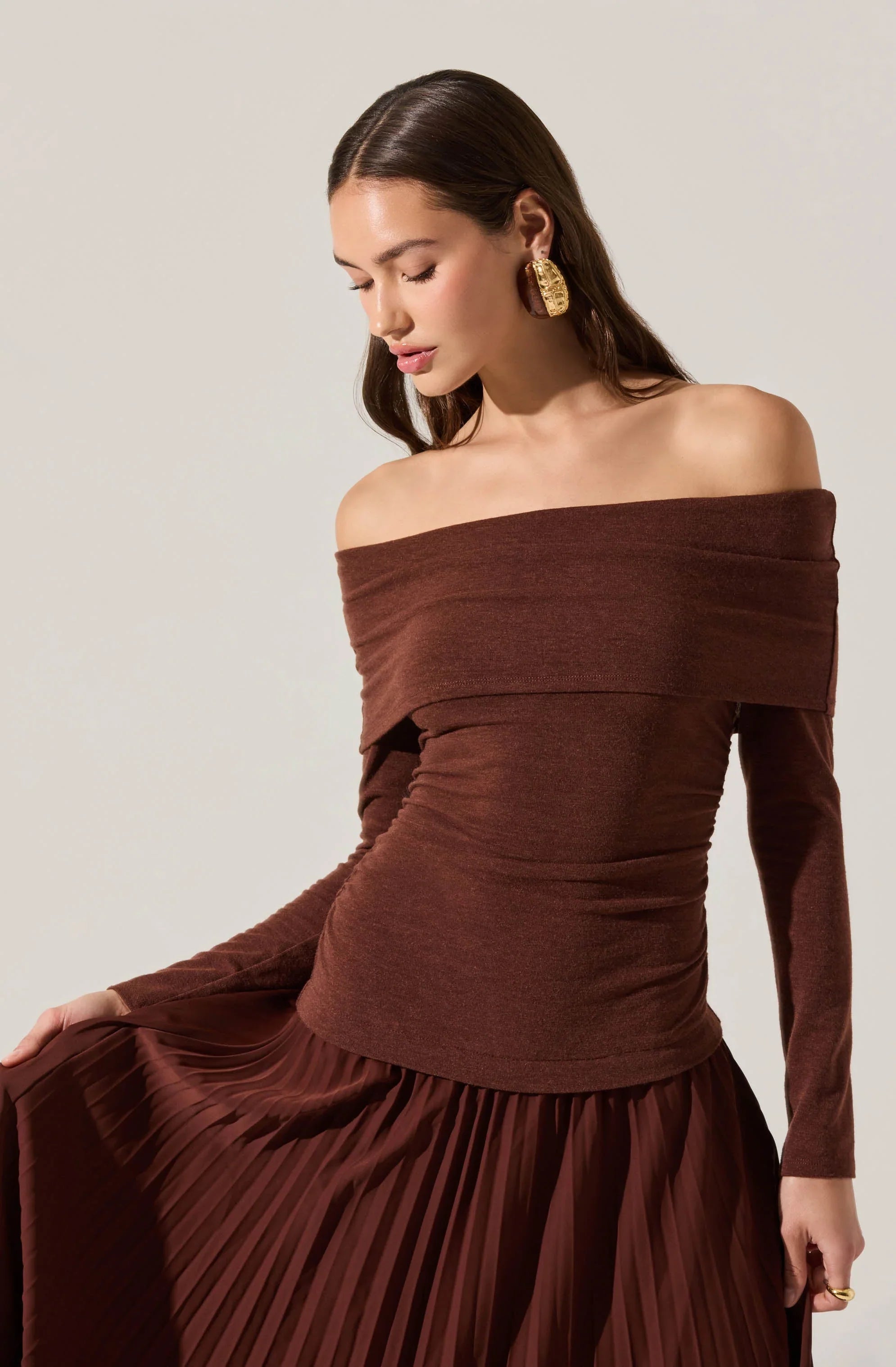 Lbruh Tanaia Pleated Mixed Media Maxi Dress
