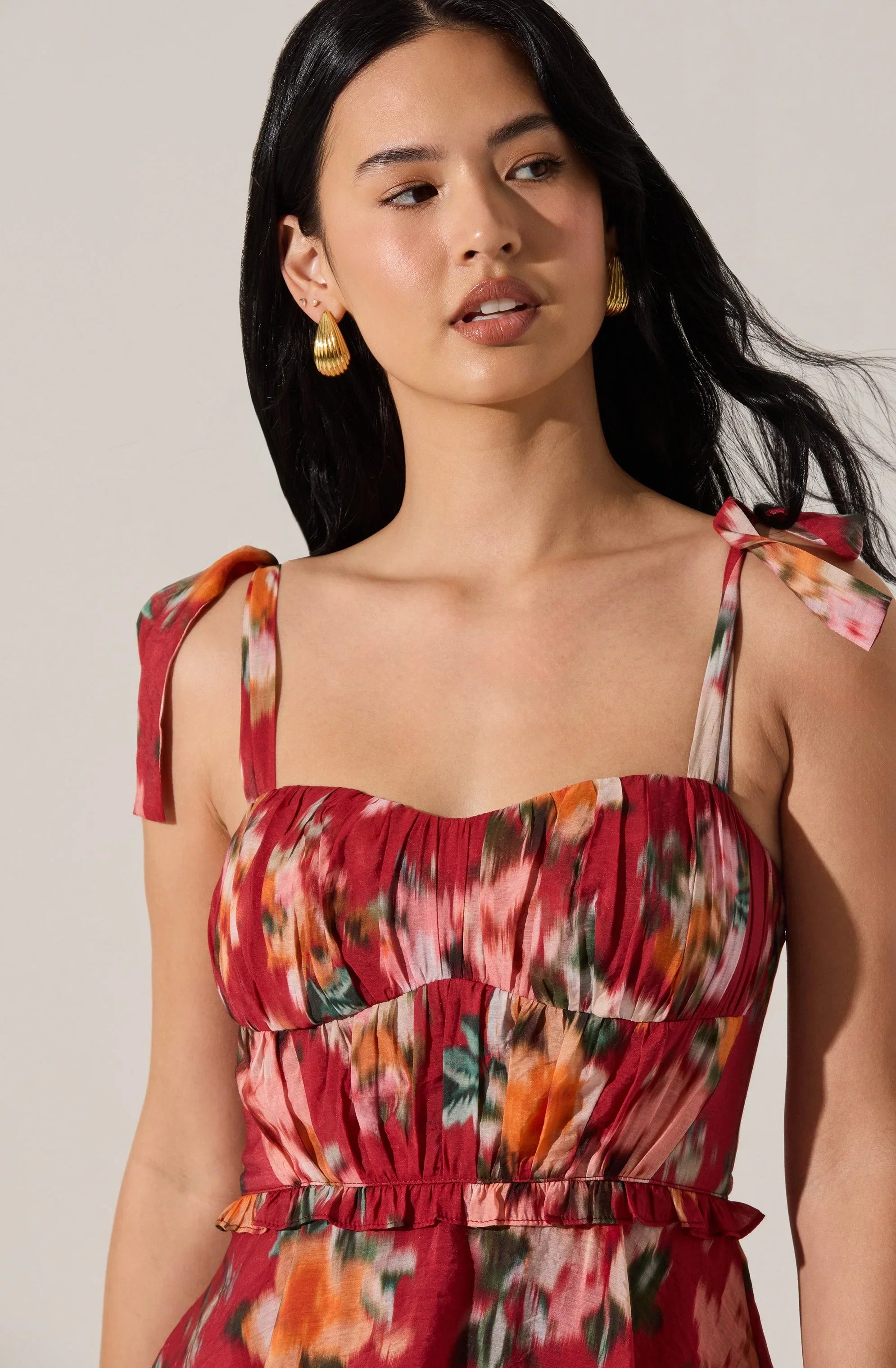 Lbruh Mellorie Sweetheart Tiered Floral Maxi Dress