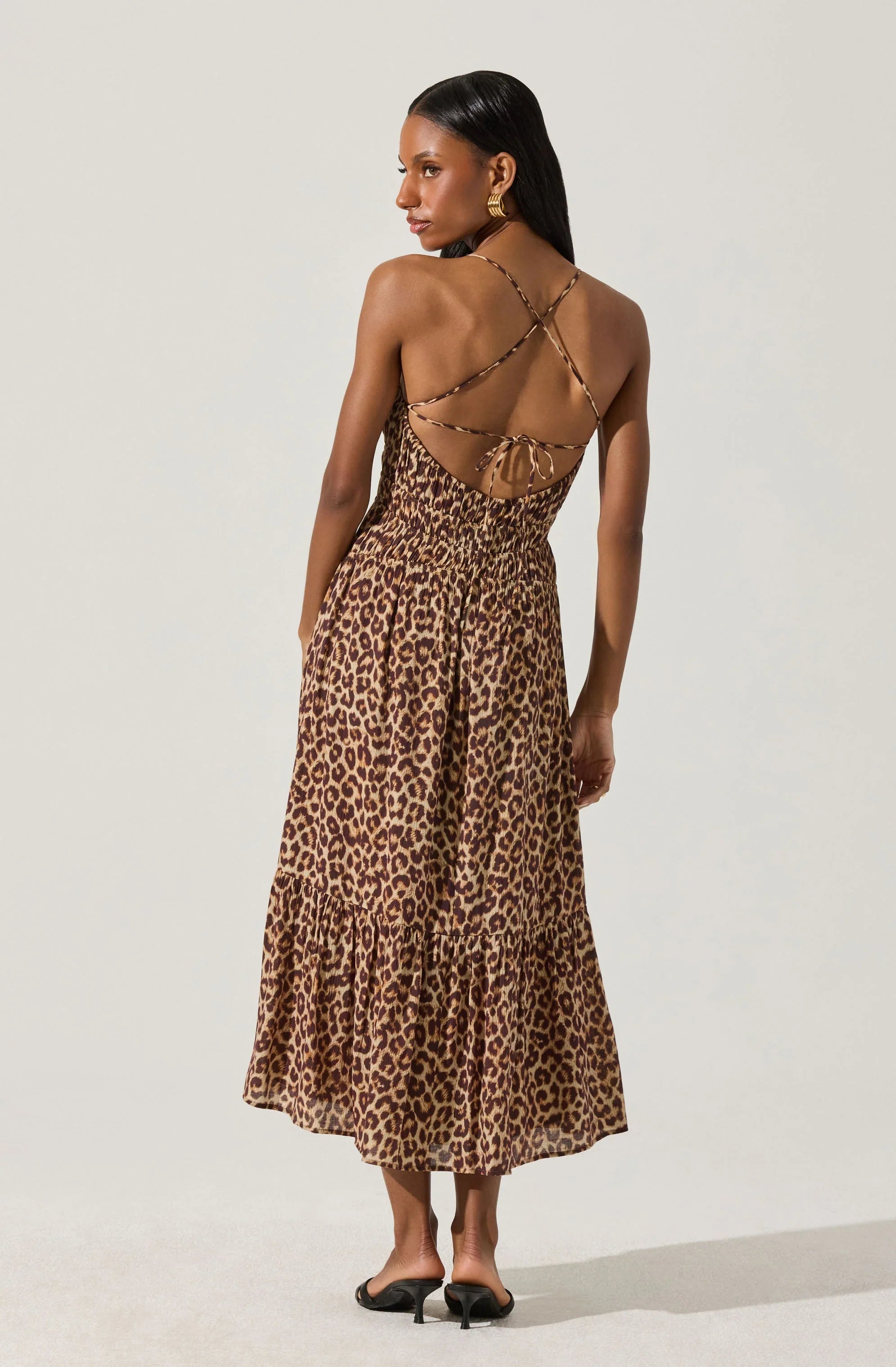 Lbruh Eleni Leopard Print Midi Dress
