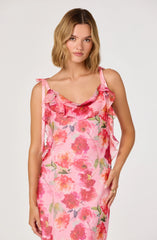 Inixyf Nissa Floral Ruffle Midi Dress