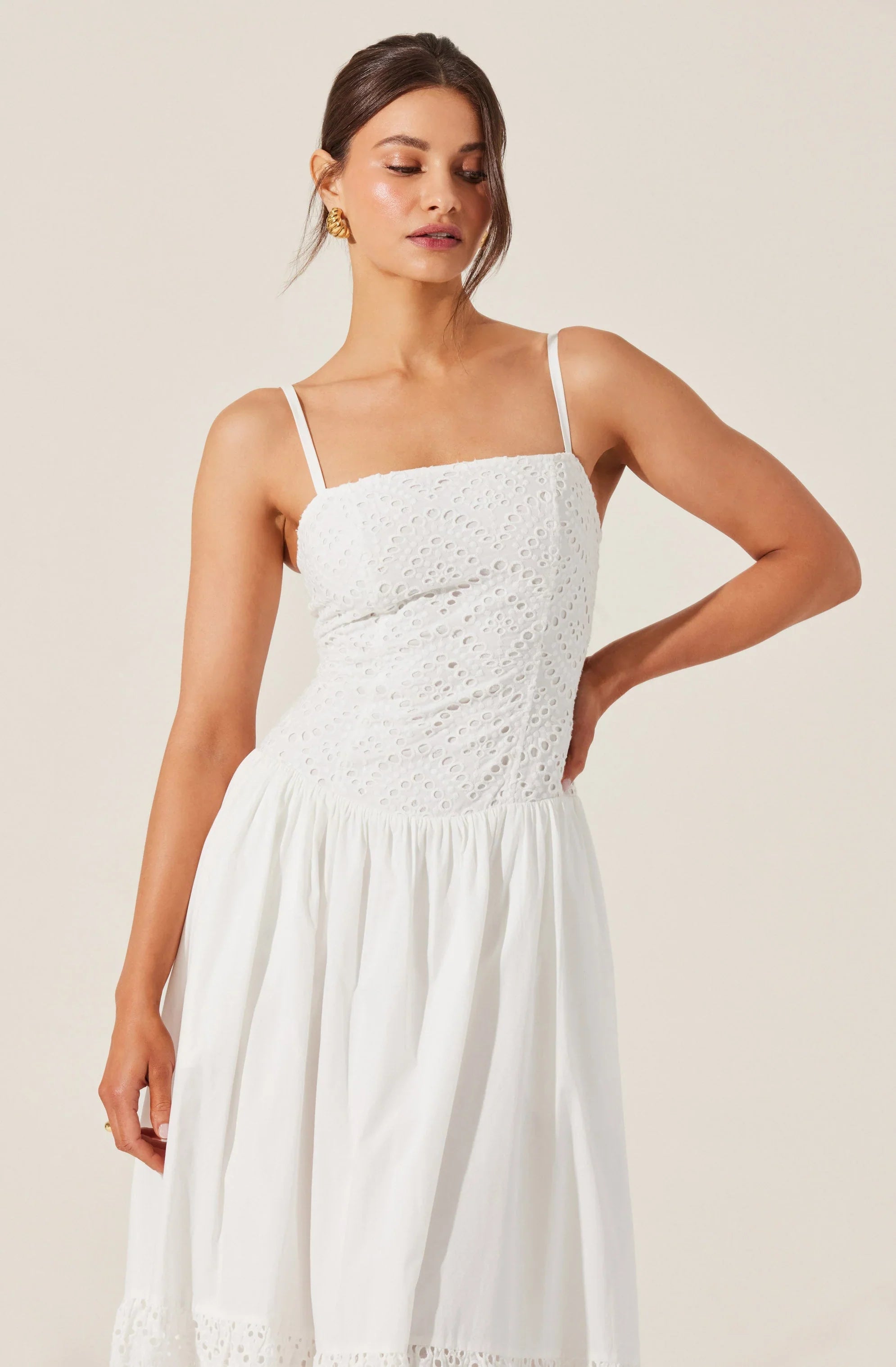Lbruh Nathalia Eyelet Midi Dress