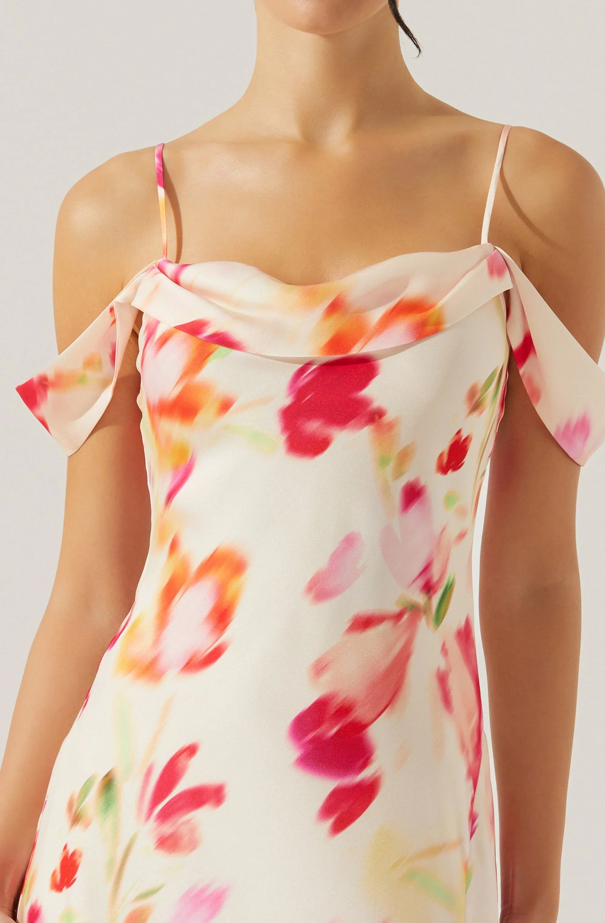 Lbruh Kitura Cold Shoulder Floral Maxi Dress