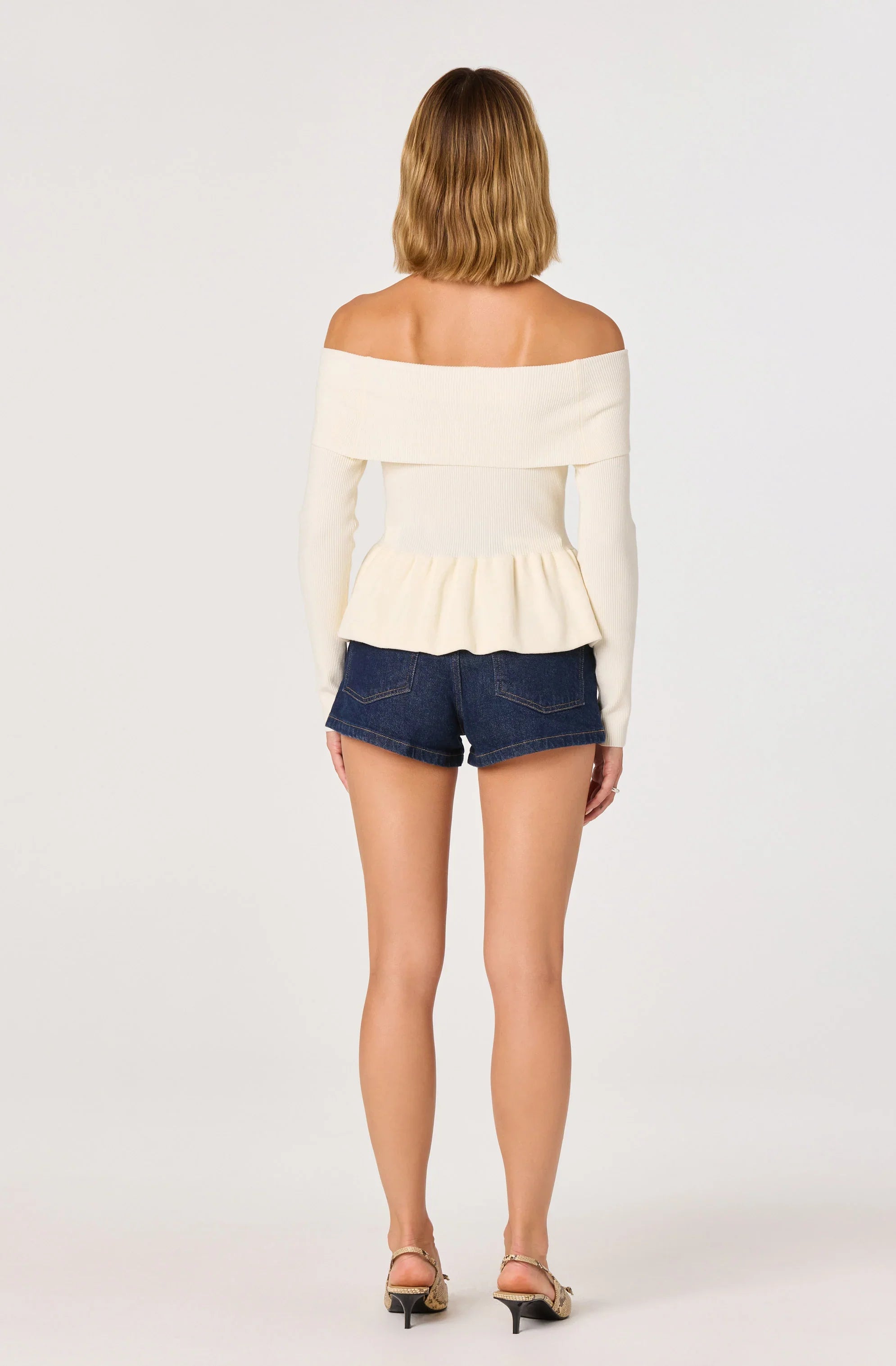 Inixyf Tiarra Off-Shoulder Peplum Sweater