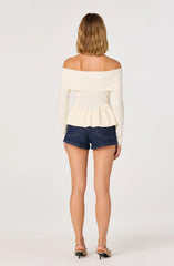 Inixyf Tiarra Off-Shoulder Peplum Sweater