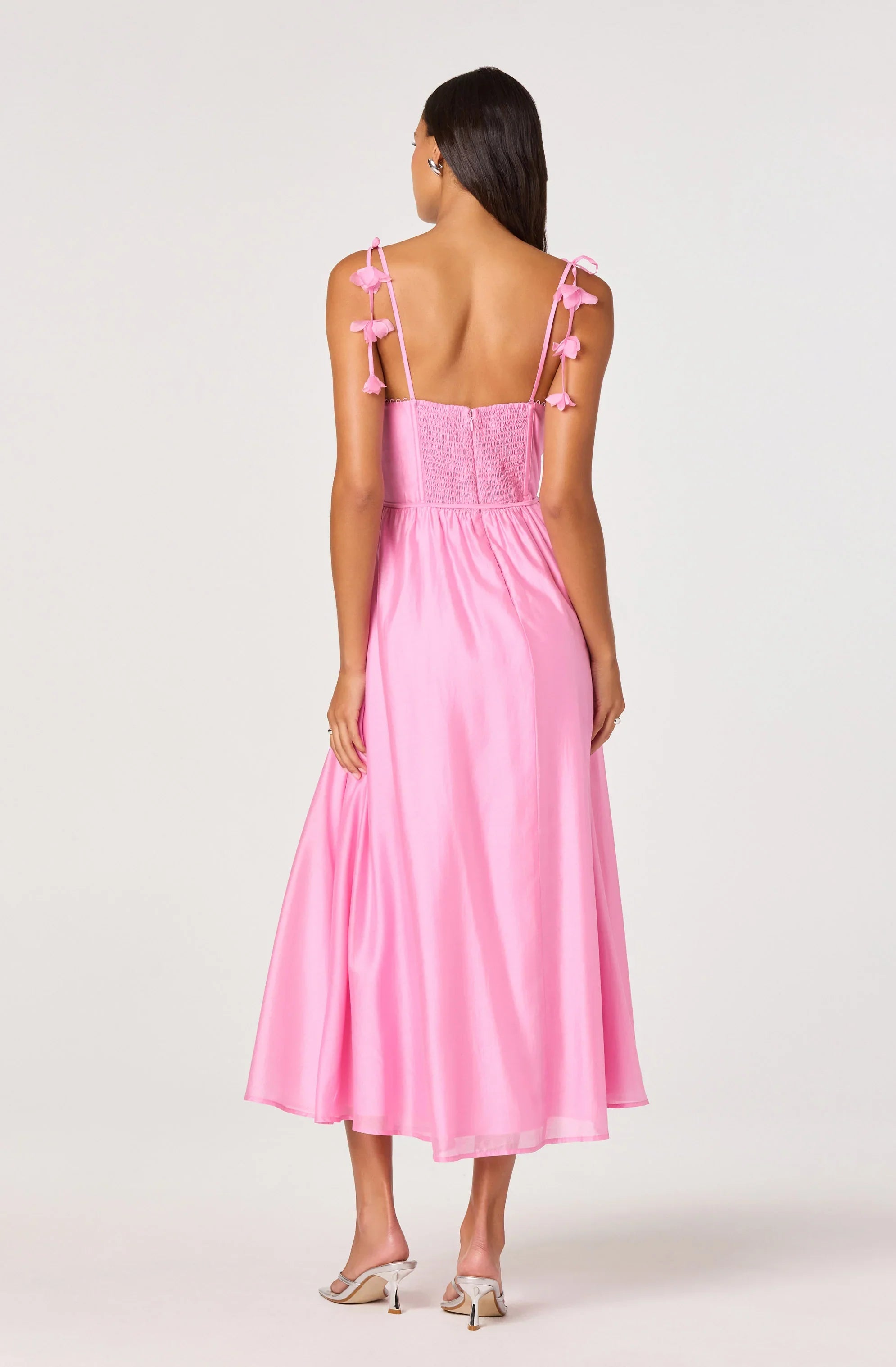 Inixyf Halcyon 3D Flower Appliqué Midi Dress