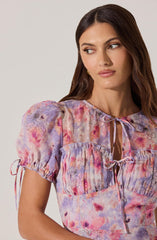 Lbruh Floral Puff Sleeve Mini Dress