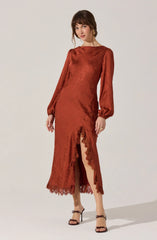 Lbruh Ilaria Floral Jacquard Midi Dress