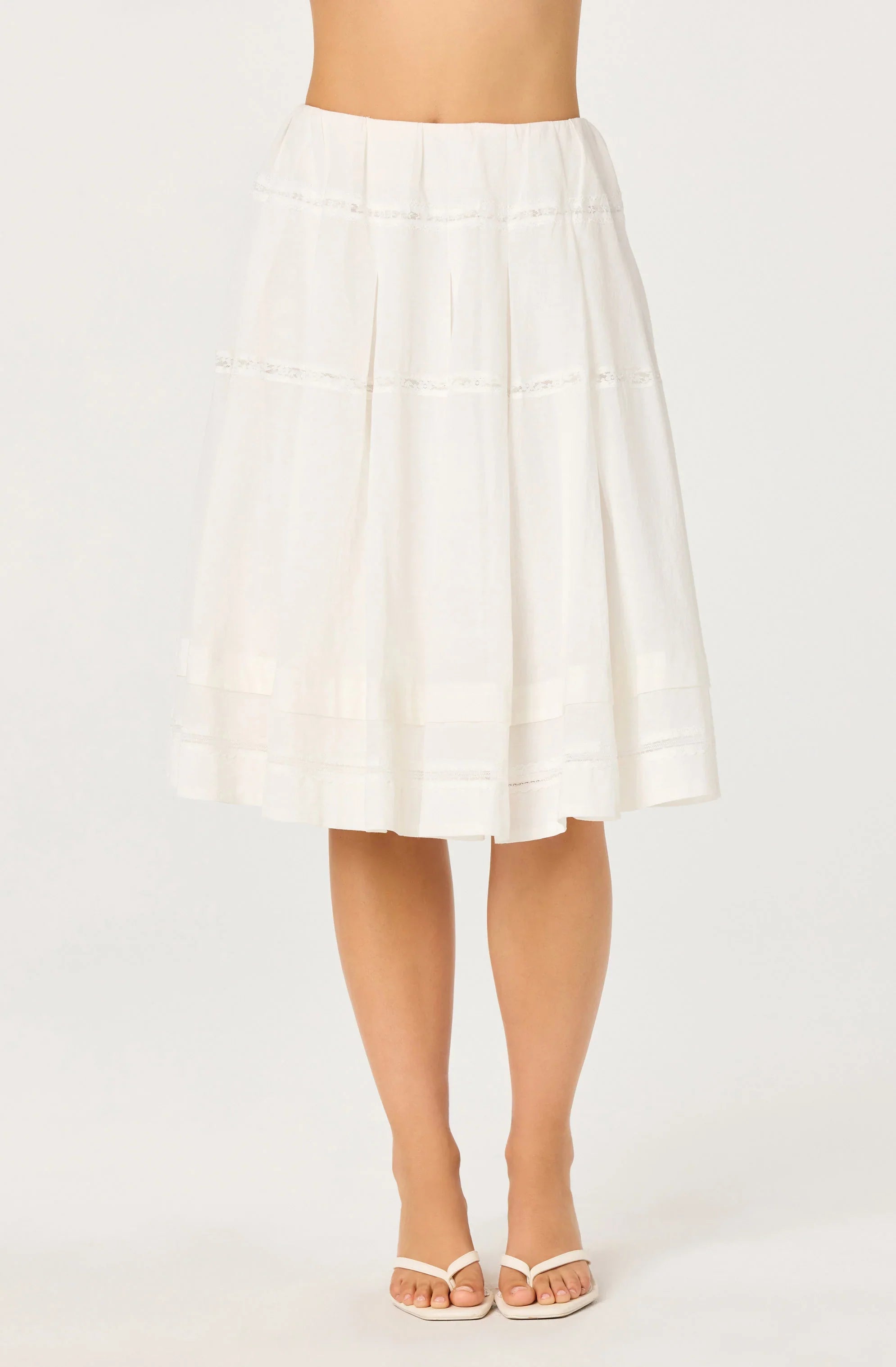 Inixyf Wrenlee Embroidered Midi Skirt