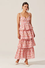 Lbruh Midsummer Eyelet Tiered Floral Maxi Dress