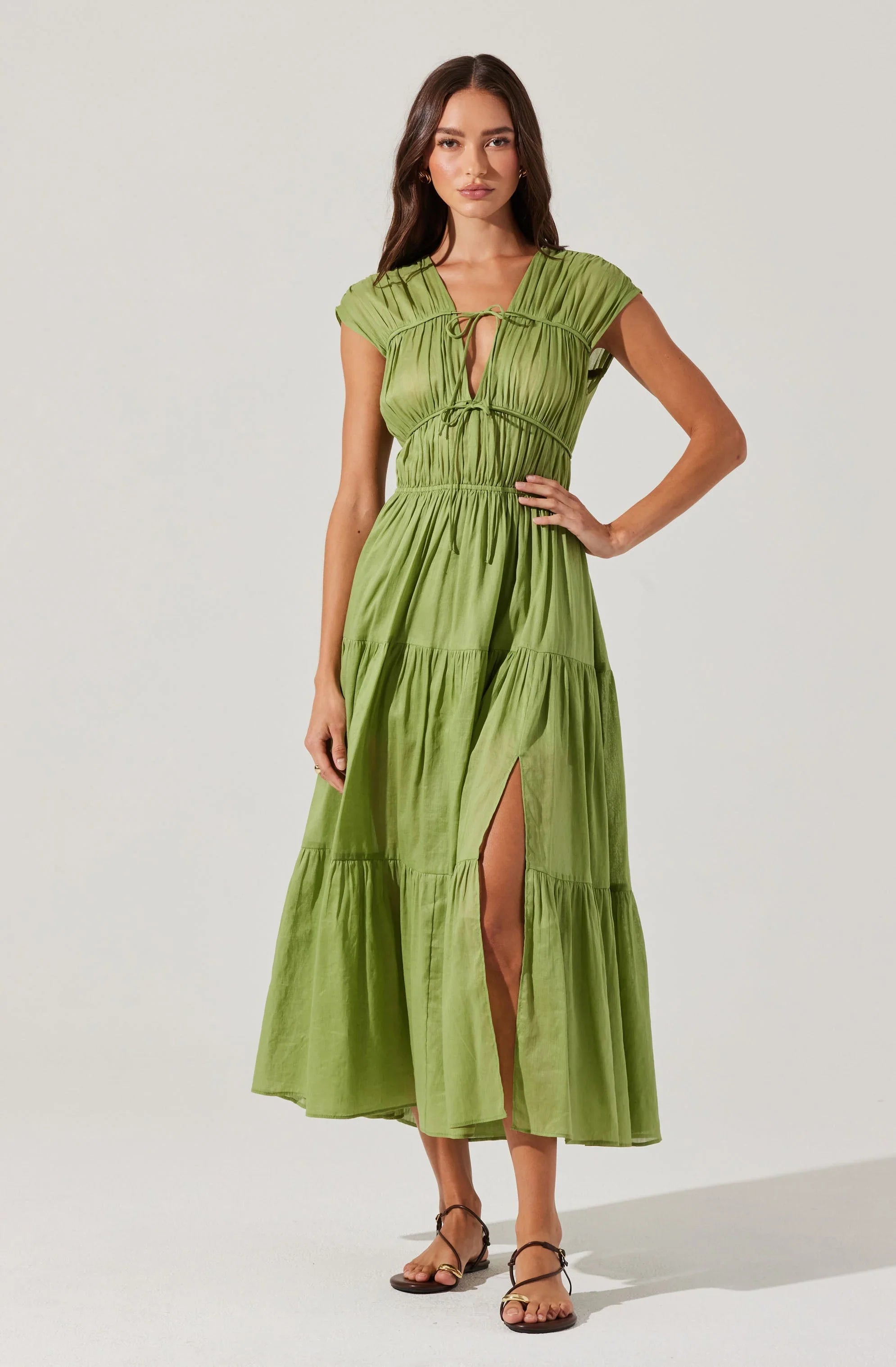 Lbruh Alexandria Shirred Tiered Midi Dress