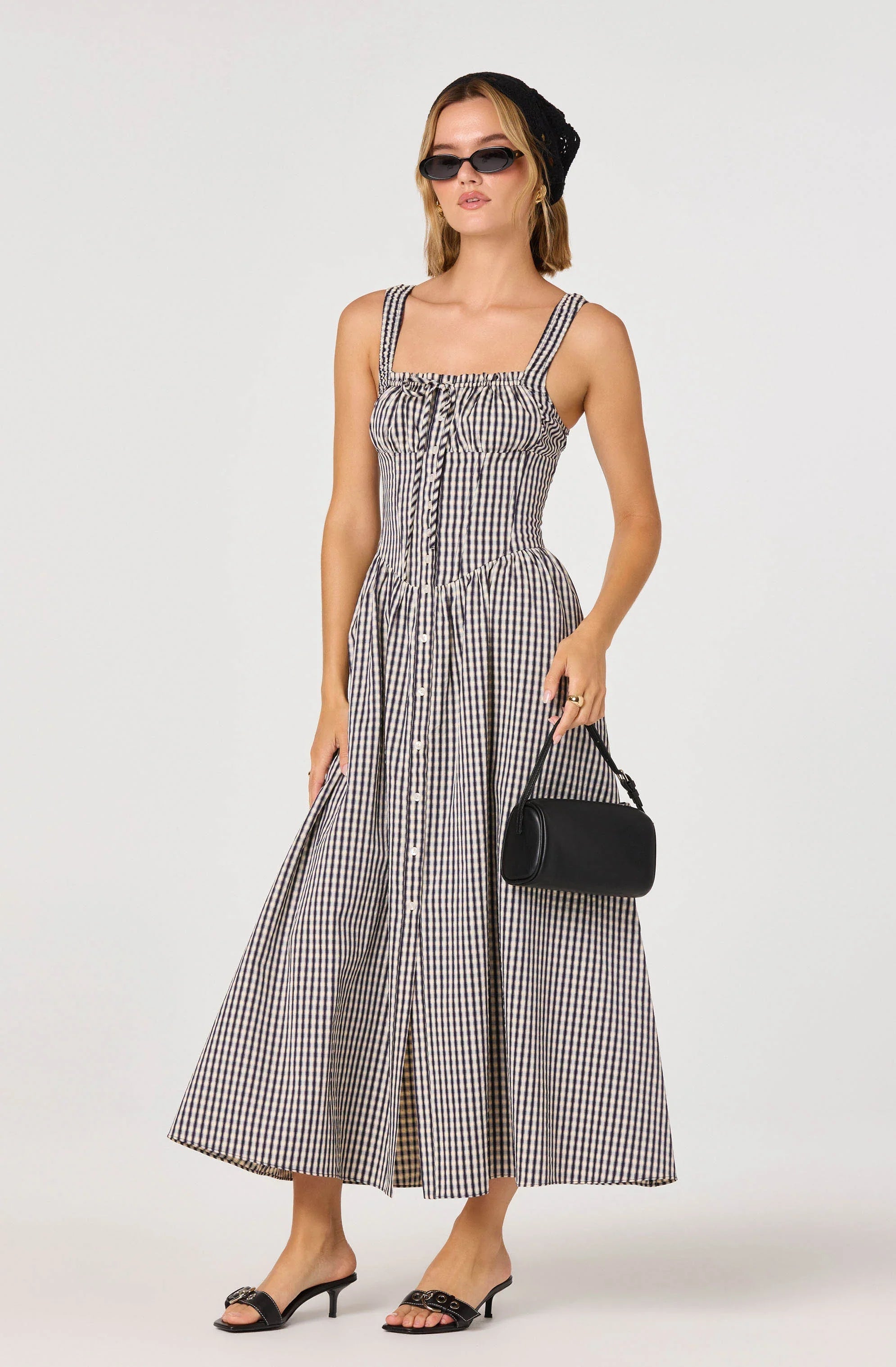 Inixyf Temperance Gingham Check Maxi Dress
