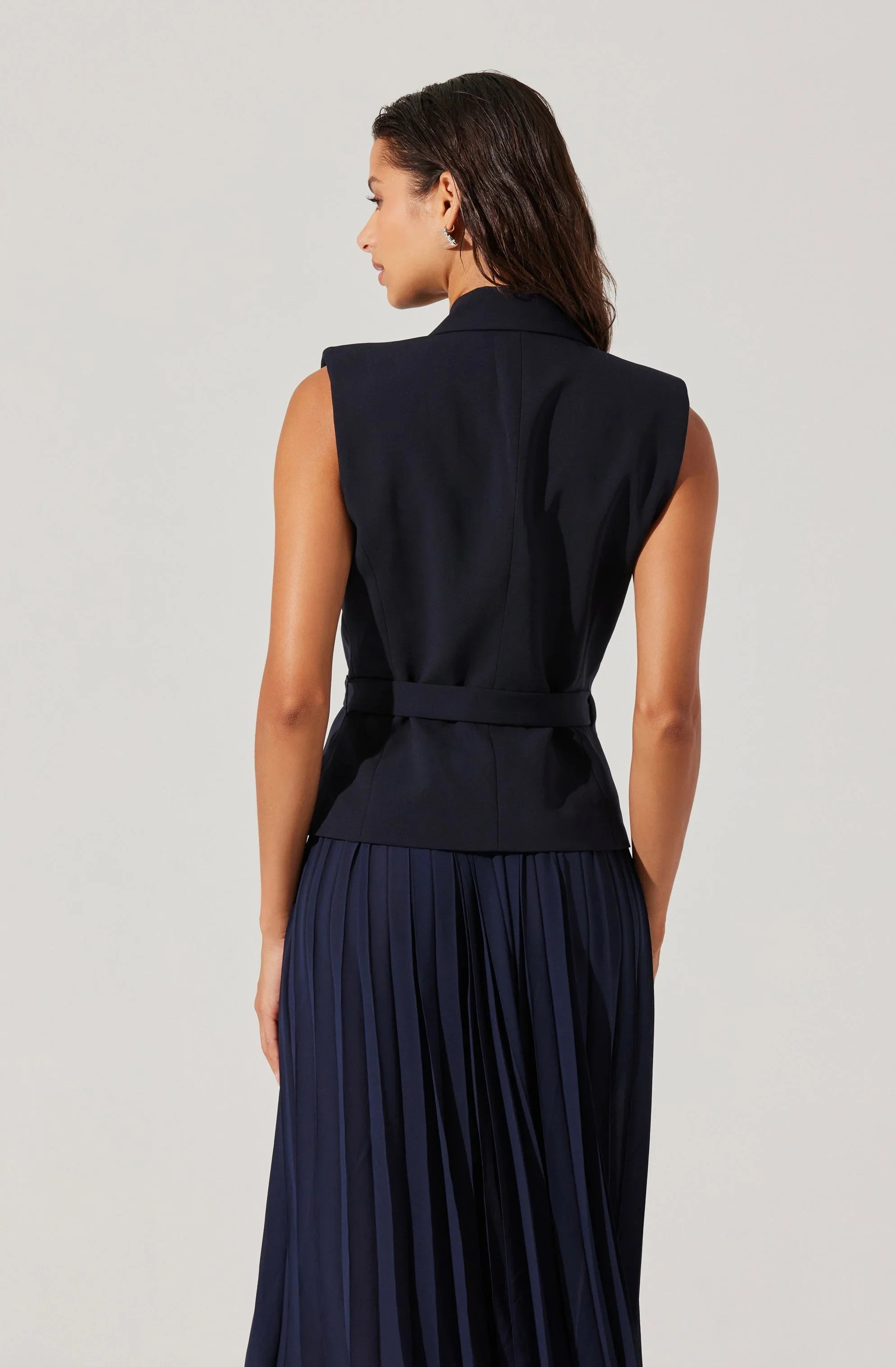 Lbruh Mixed Media Vest Wrap Dress