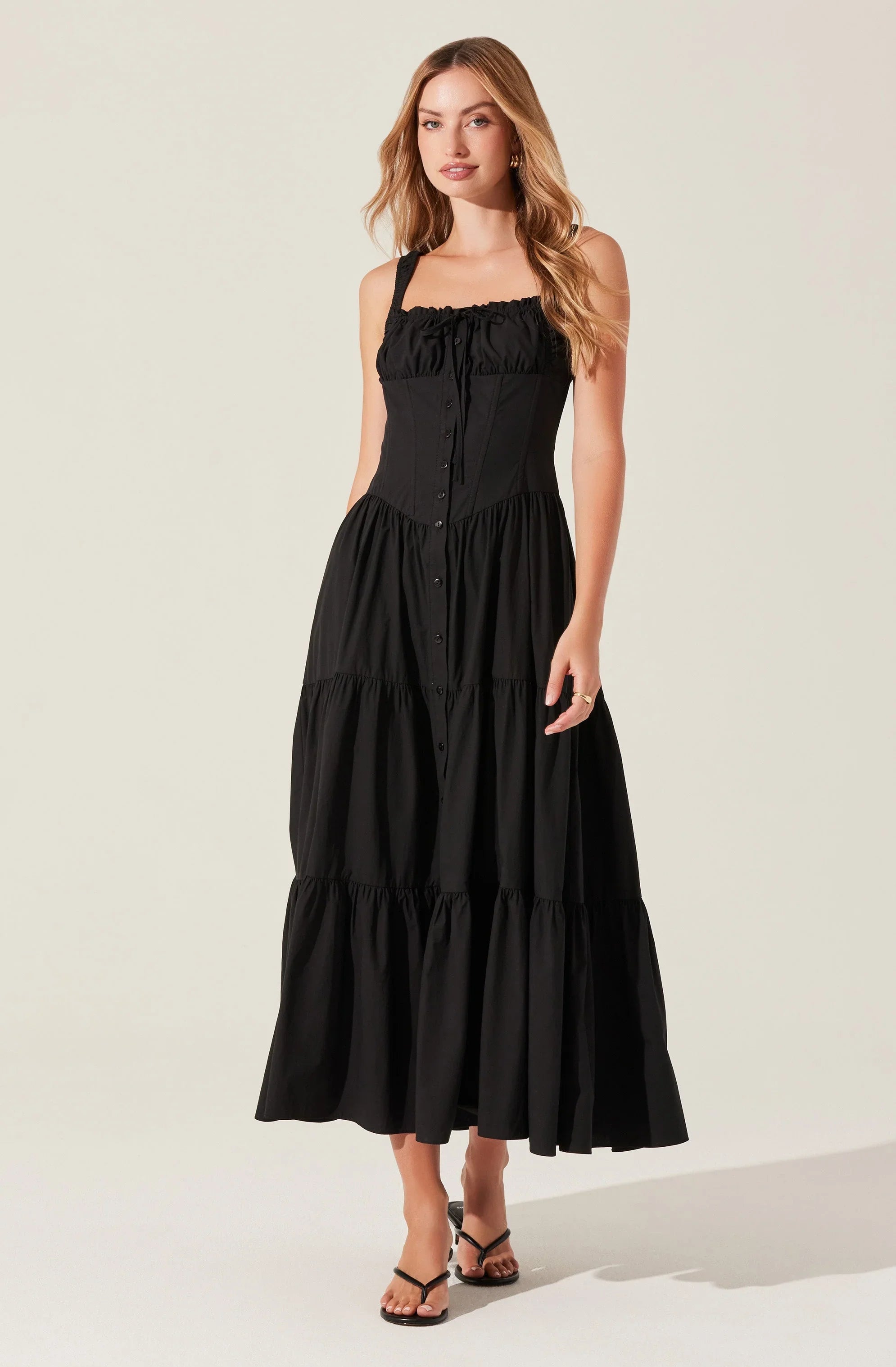 Lbruh Temperance Tiered Milkmaid Maxi Dress