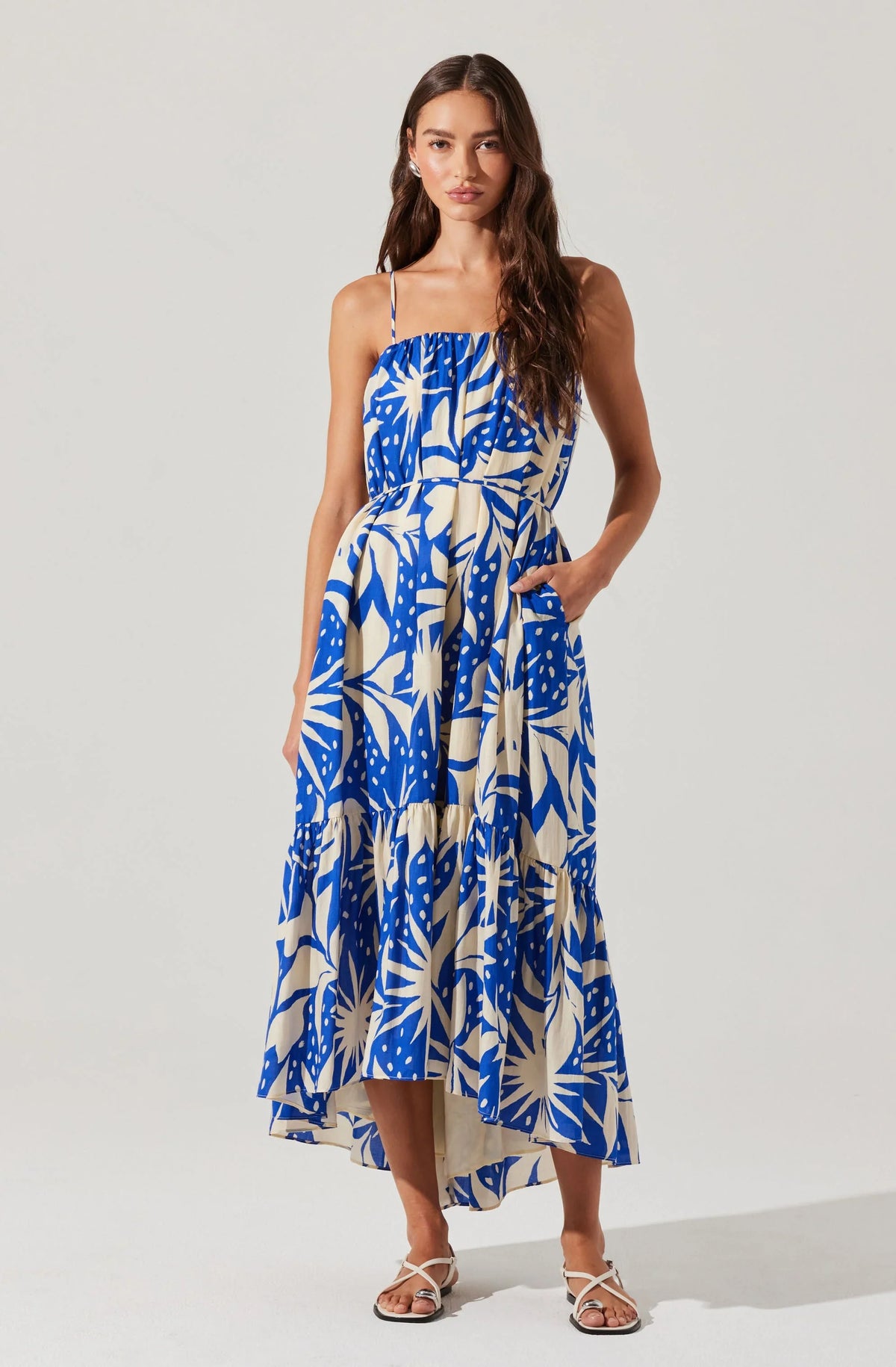 Lbruh Sarina Linen-Blend Floral Maxi Dress