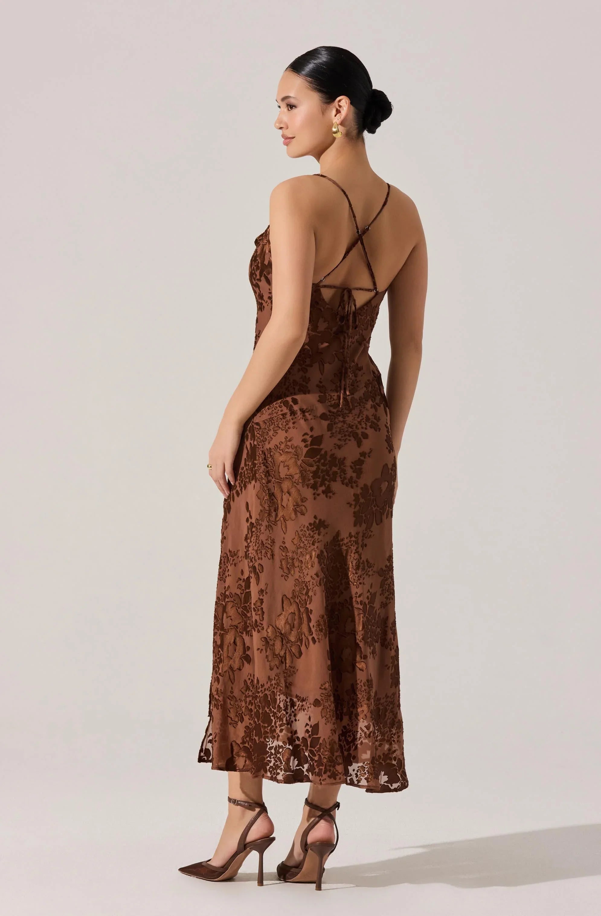 Lbruh Gaia Floral Burnout Midi Dress