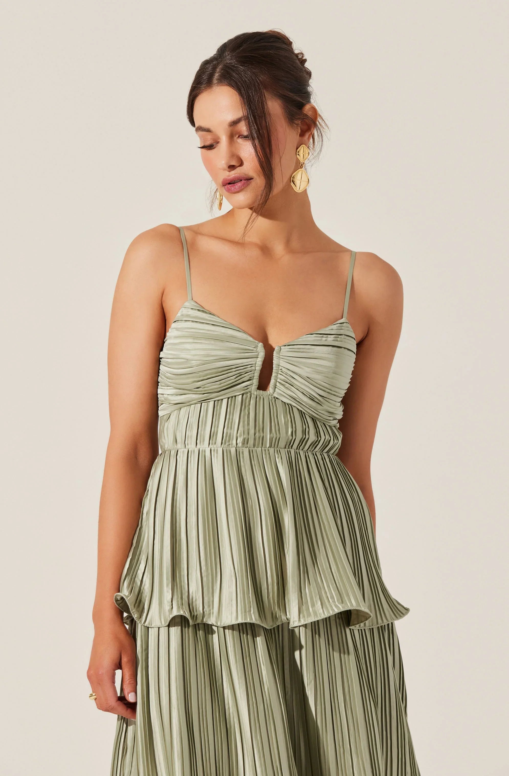 Inixyf Lupin Pleated Tiered Maxi Dress