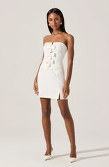 Lbruh Strapless Layered Bow Mini Dress