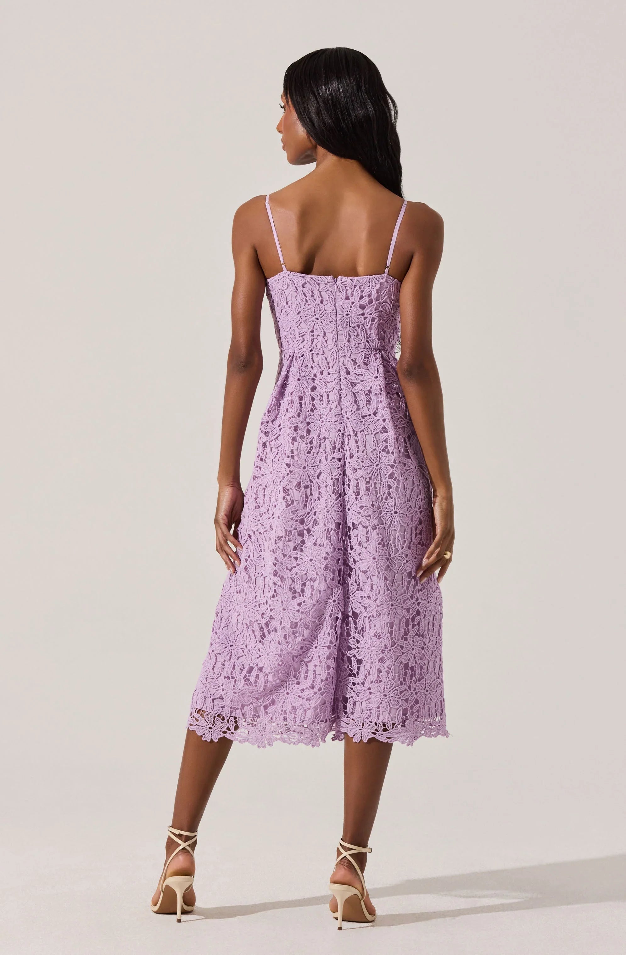 Lbruh Floral Lace Midi Dress