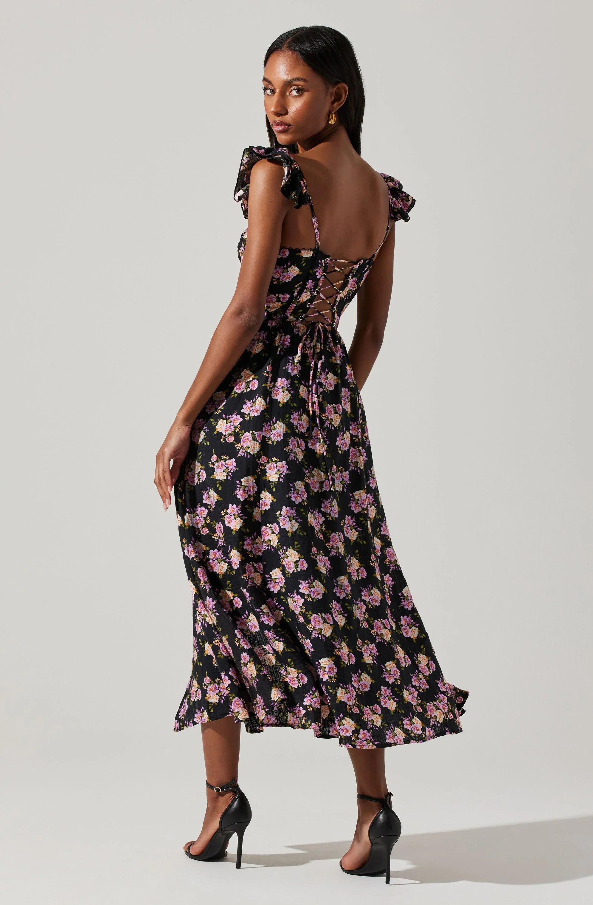 Lbruh Wedelia Floral Bustier Midi Dress