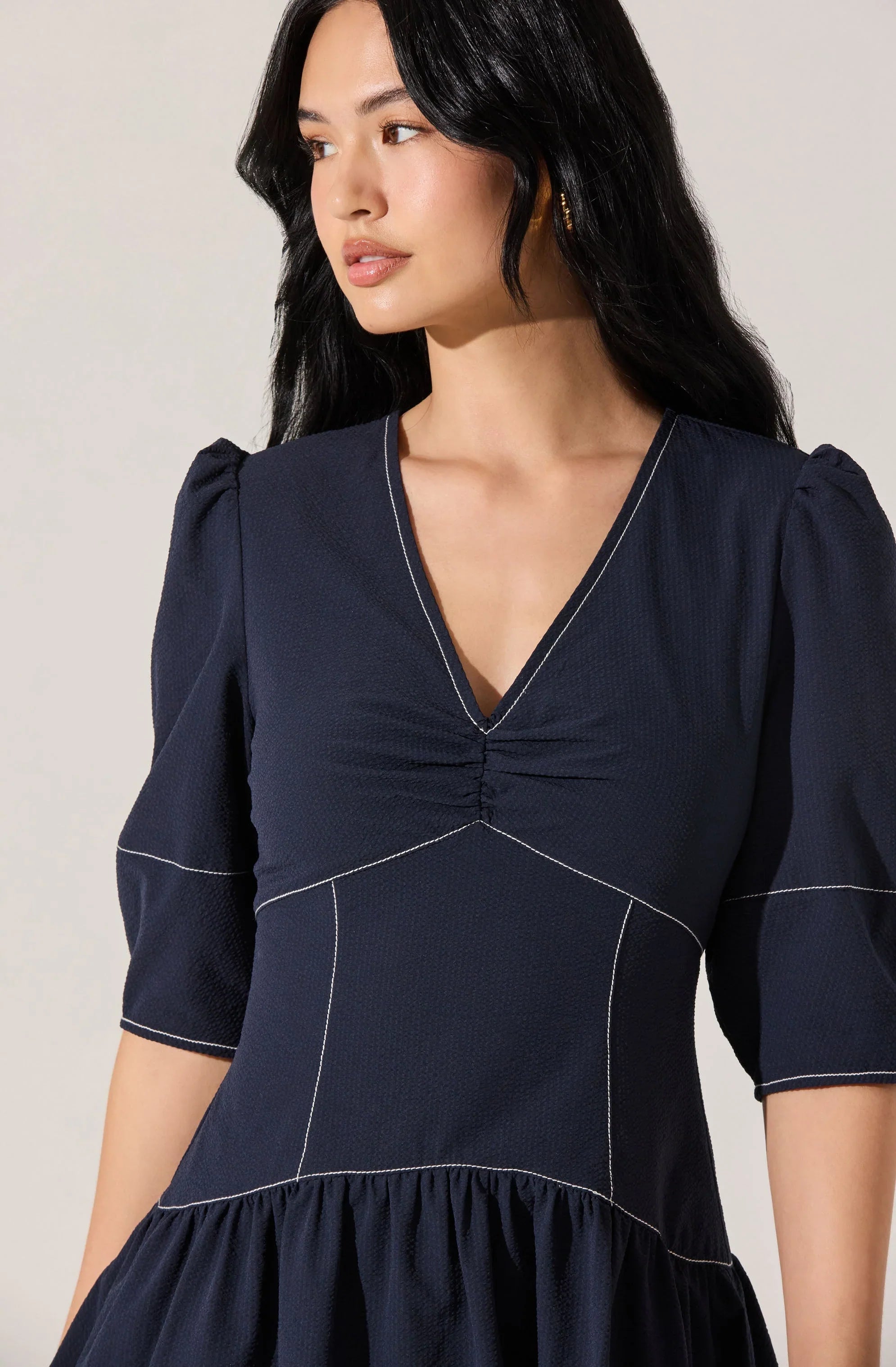 Lbruh Samarra Contrast Stitch Midi Dress