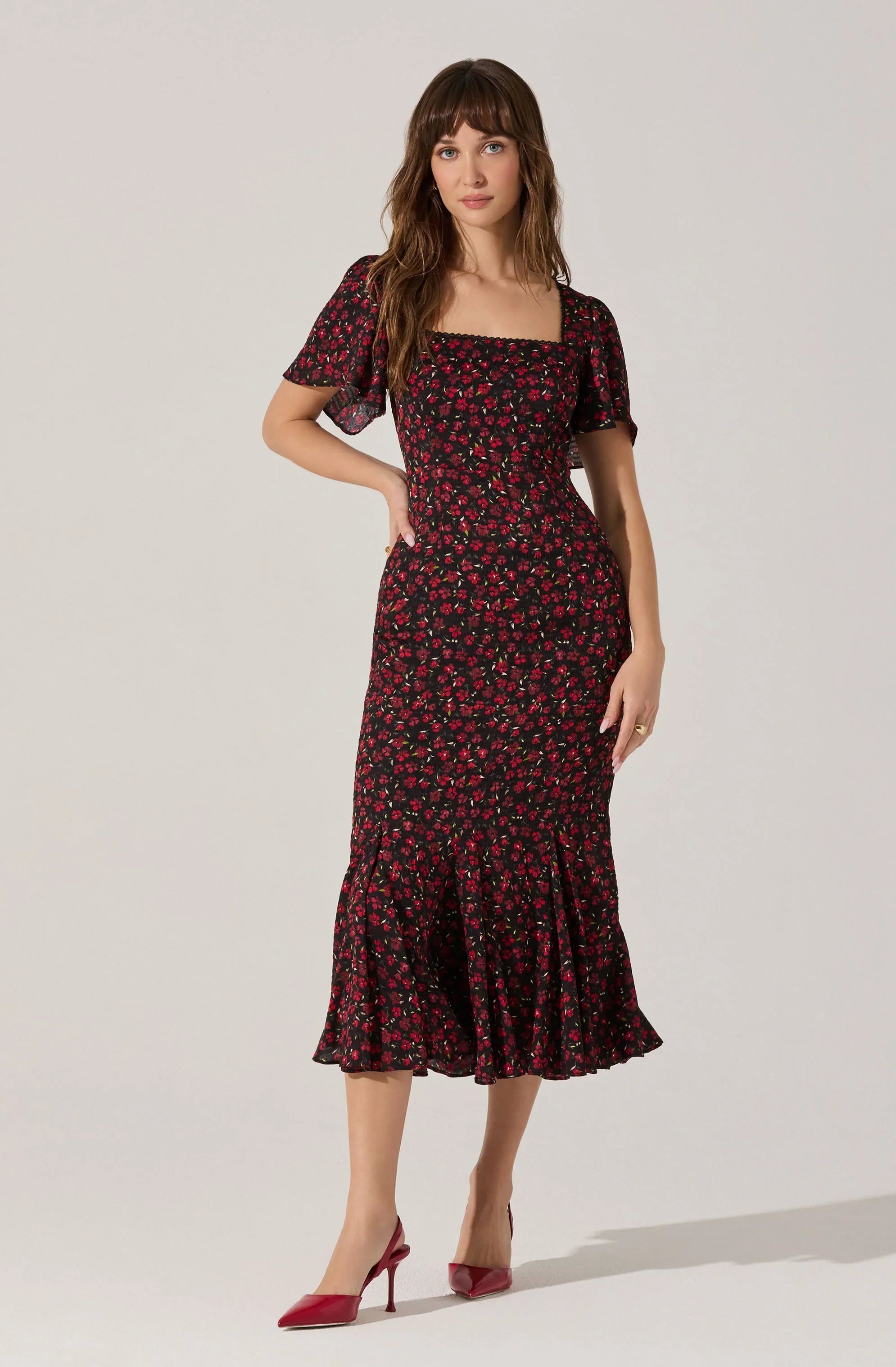 Lbruh Sara Floral Lace Trim Dress