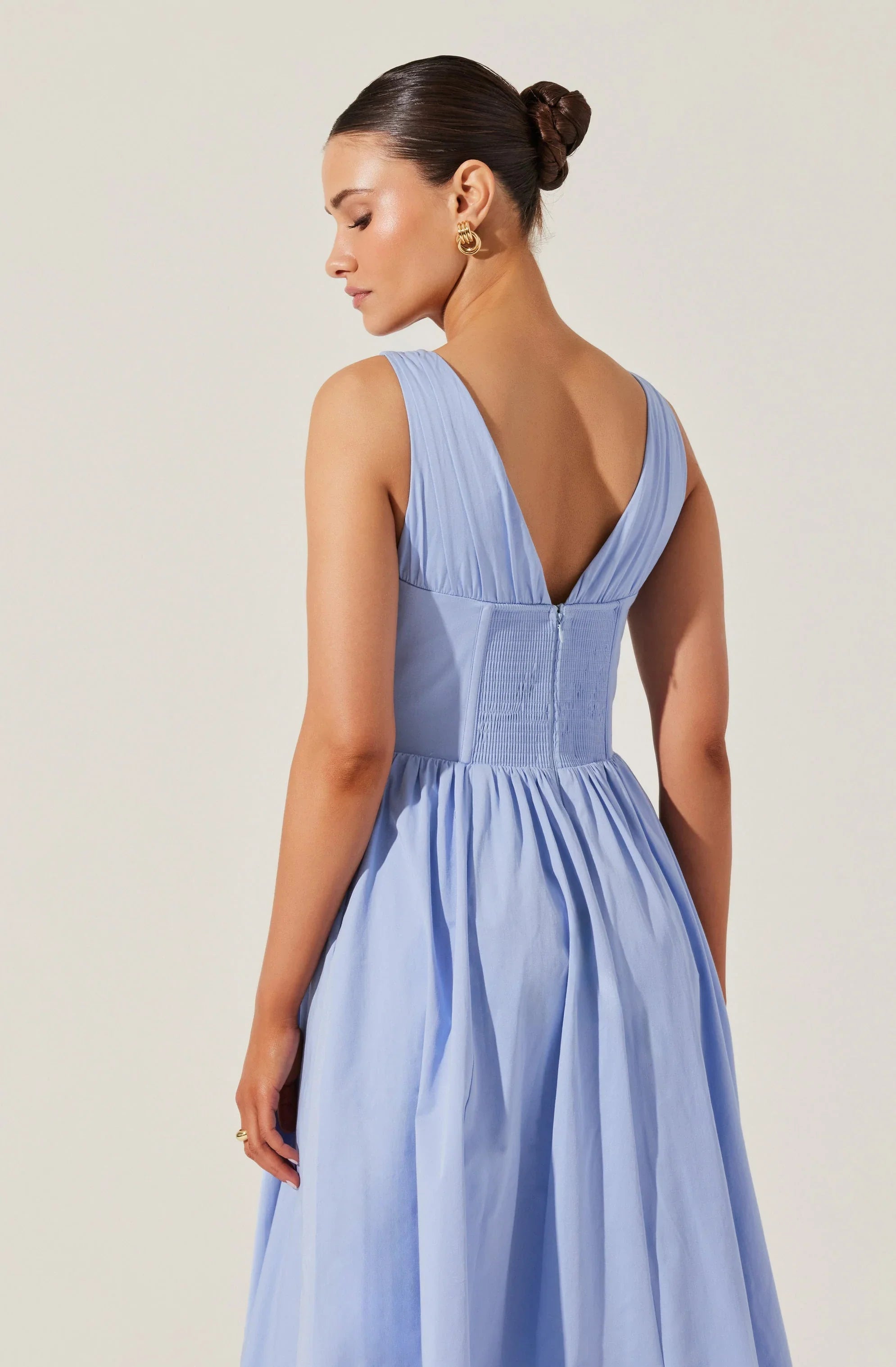 Lbruh Maili Corset Poplin Midi Dress