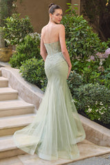 A1492 - Strapless Fitted Mermaid Gown - Andrea & Leo