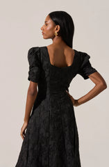 Lbruh Mosella Jacquard Puff Sleeve Midi Dress