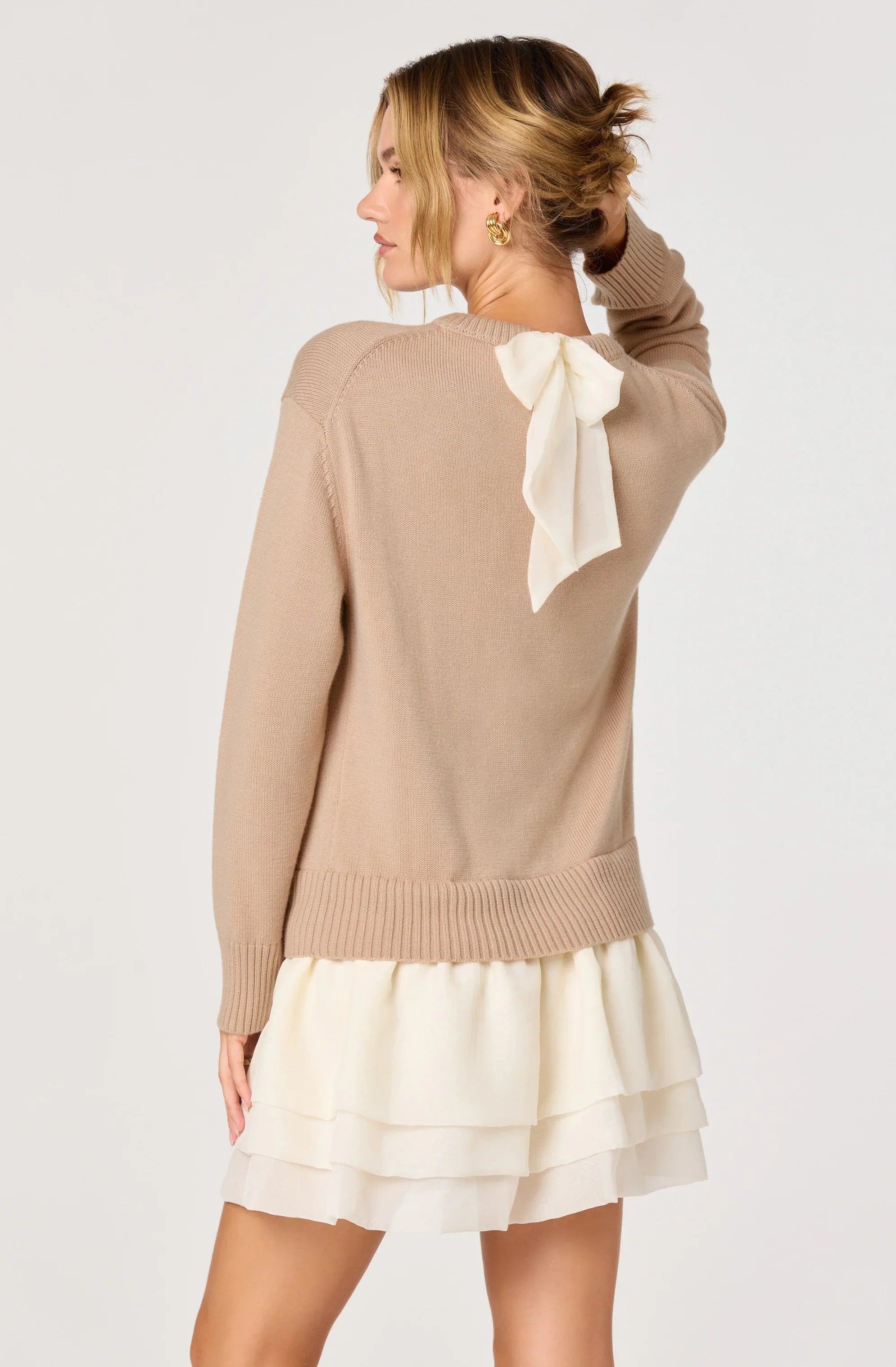 Inixyf Kalyn Sweater Mixed Media Mini Dress