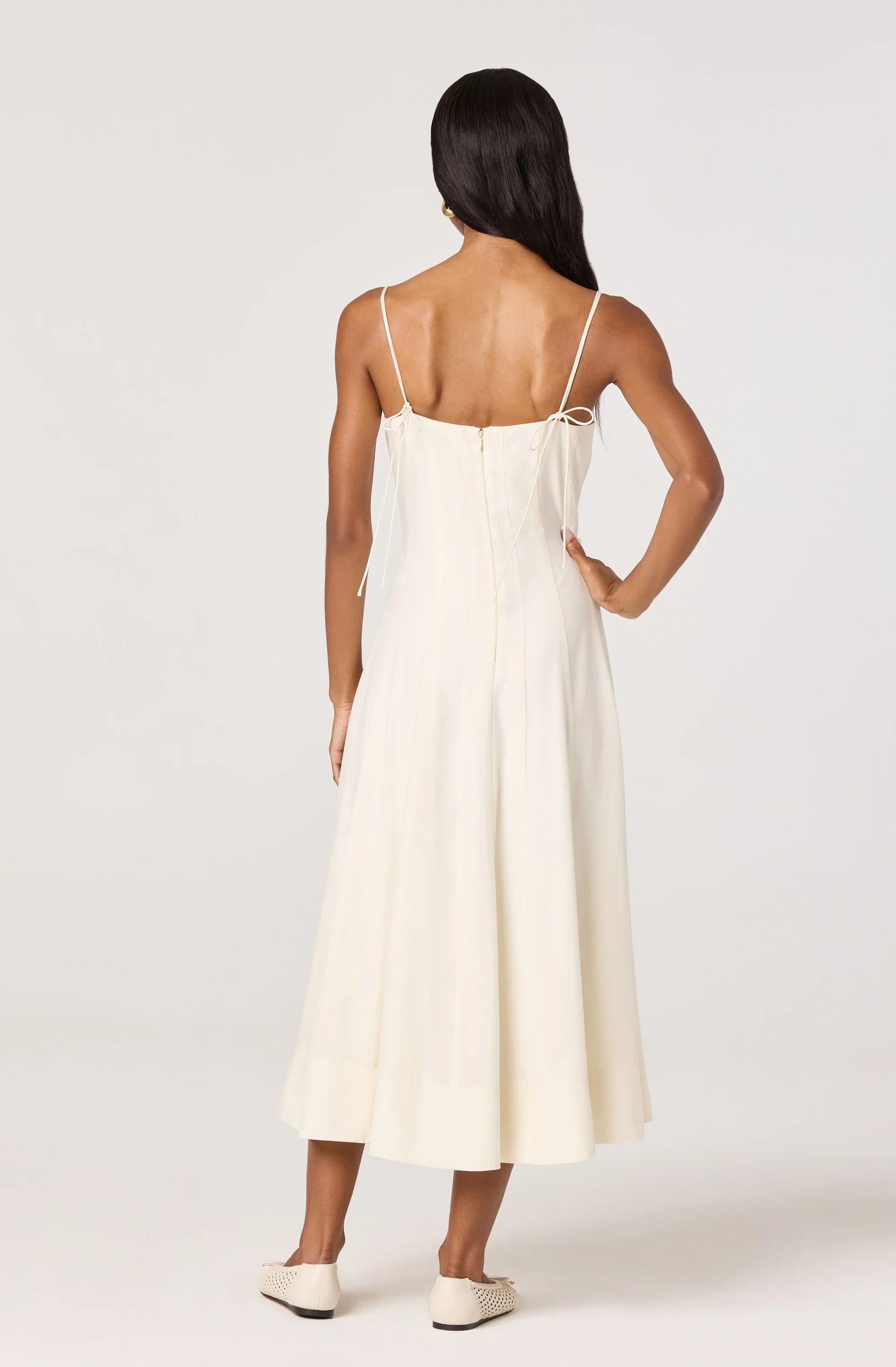 Inixyf Trisha Square Neck Midi Dress