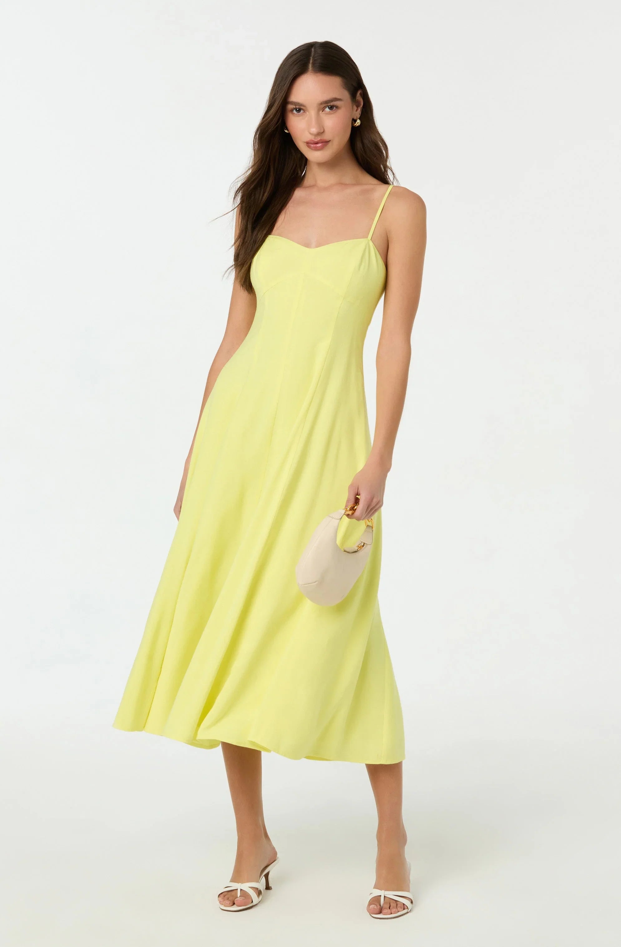 Lbruh Linen-Blend A-Line Midi Dress