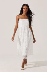Lbruh Floral Lace Midi Dress