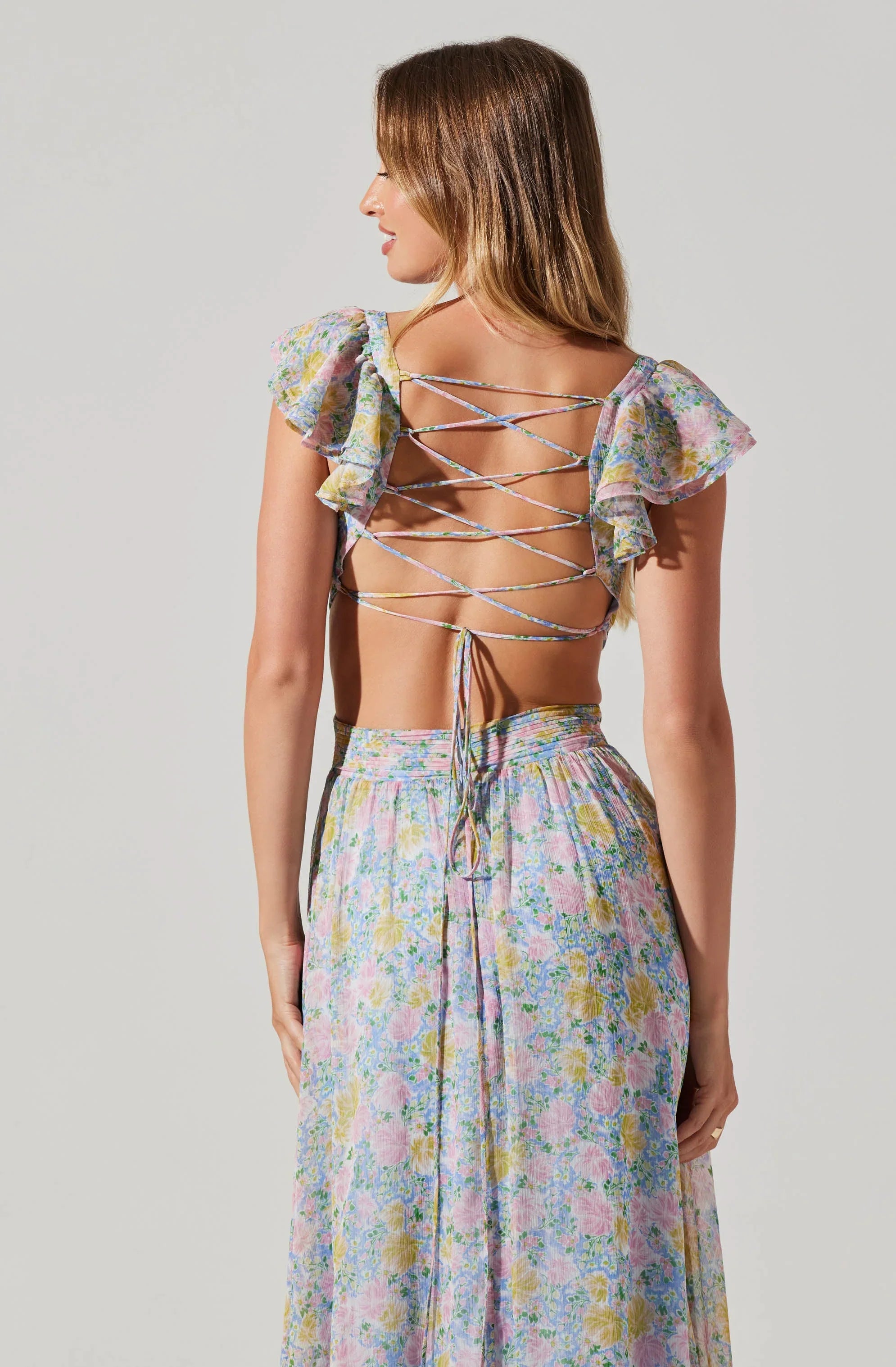 Lbruh Primrose Floral Strappy Back Maxi Dress