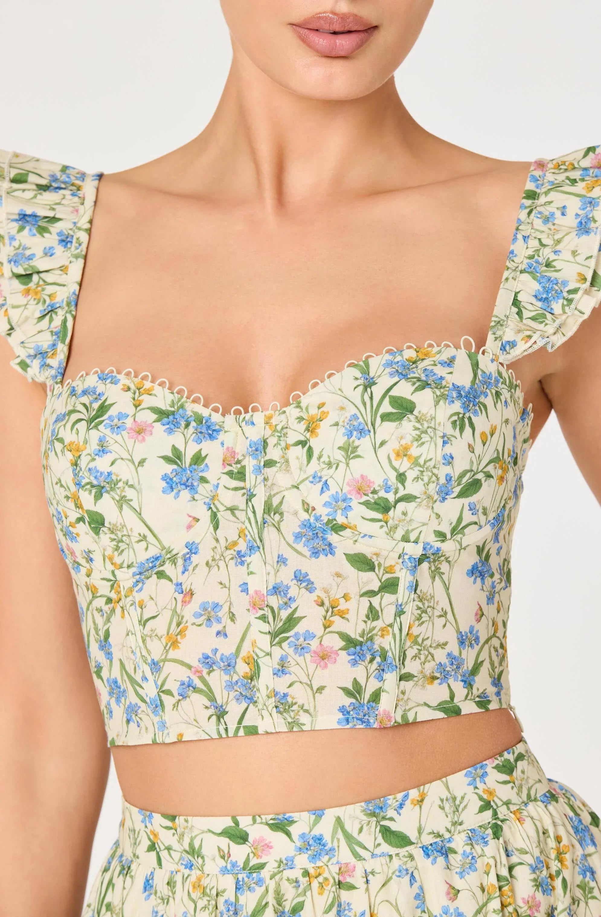 Inixyf Wedelia Eyelet Corset Crop Top
