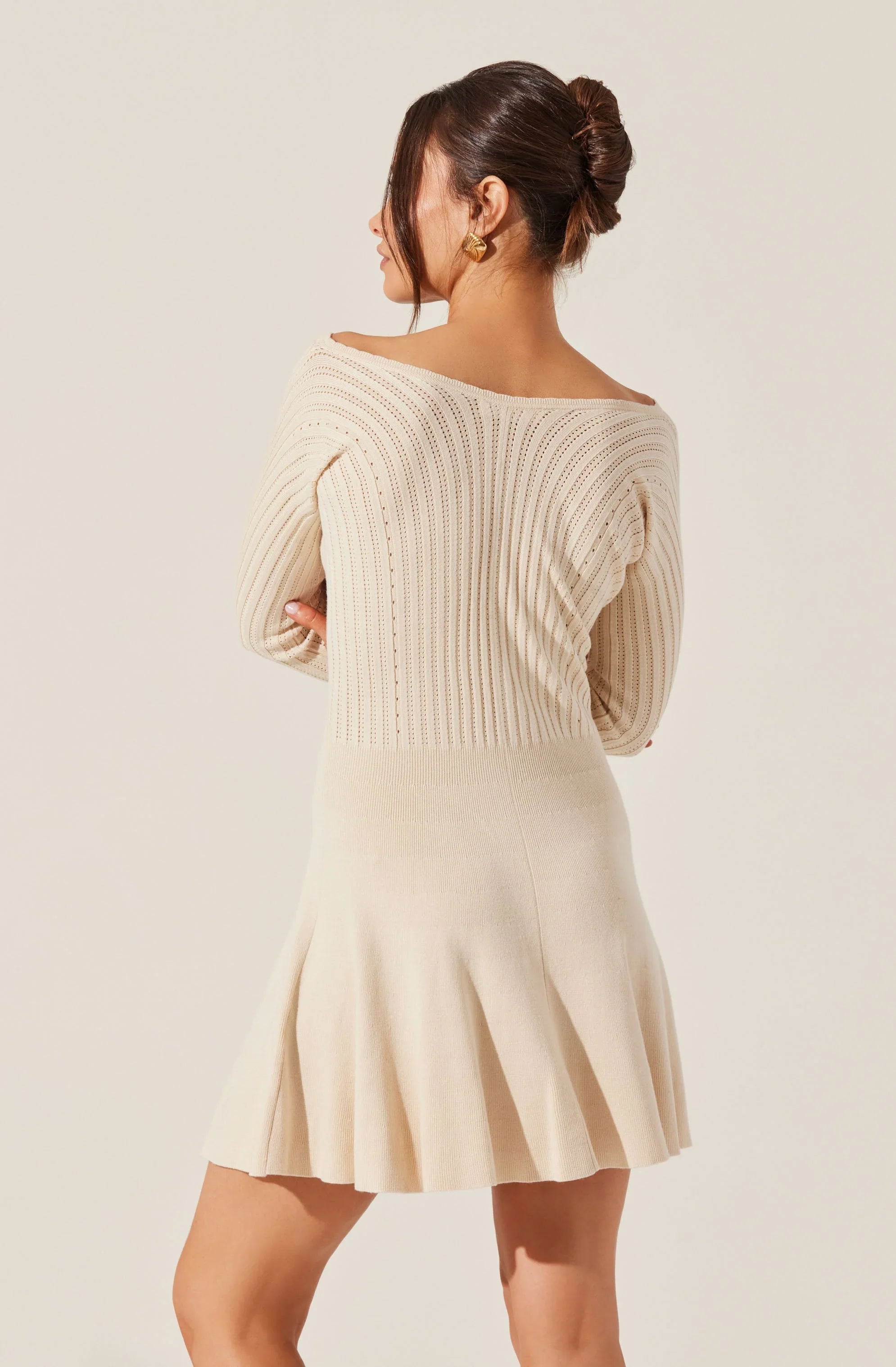 Lbruh Cybele Pointelle Mini Sweater Dress