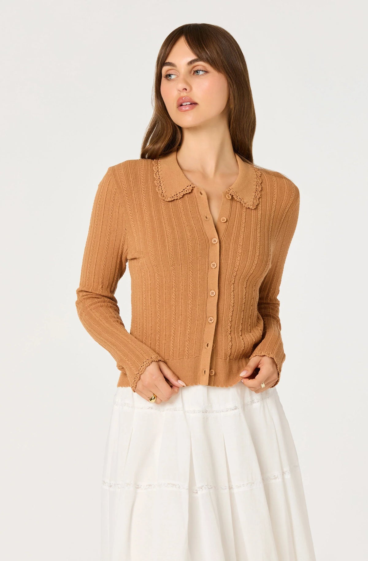 Inixyf Kristen Pointelle Collar Cardigan