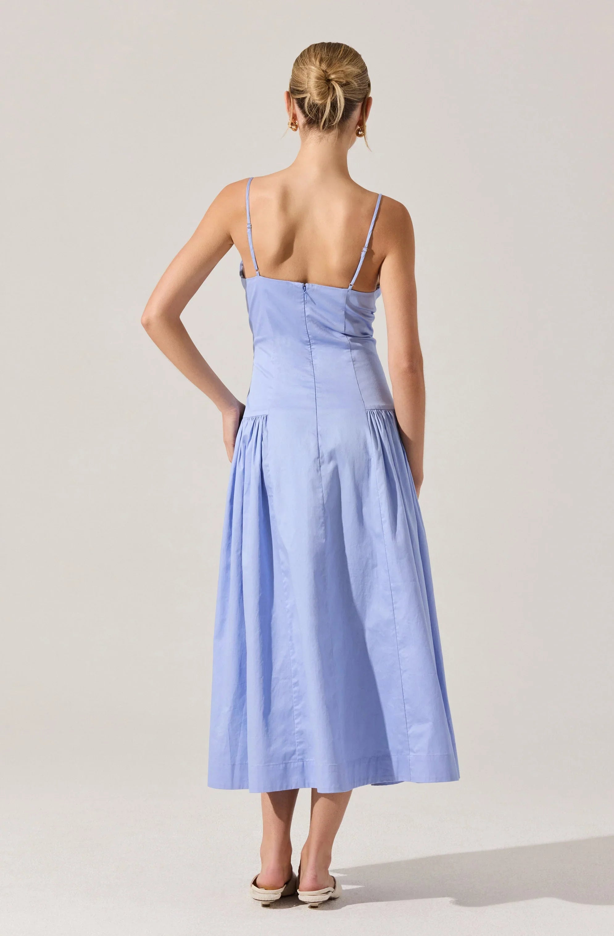 Lbruh High Square Neck Midi Dress