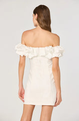 Lbruh Ruffle Strapless Off Shoulder Dress