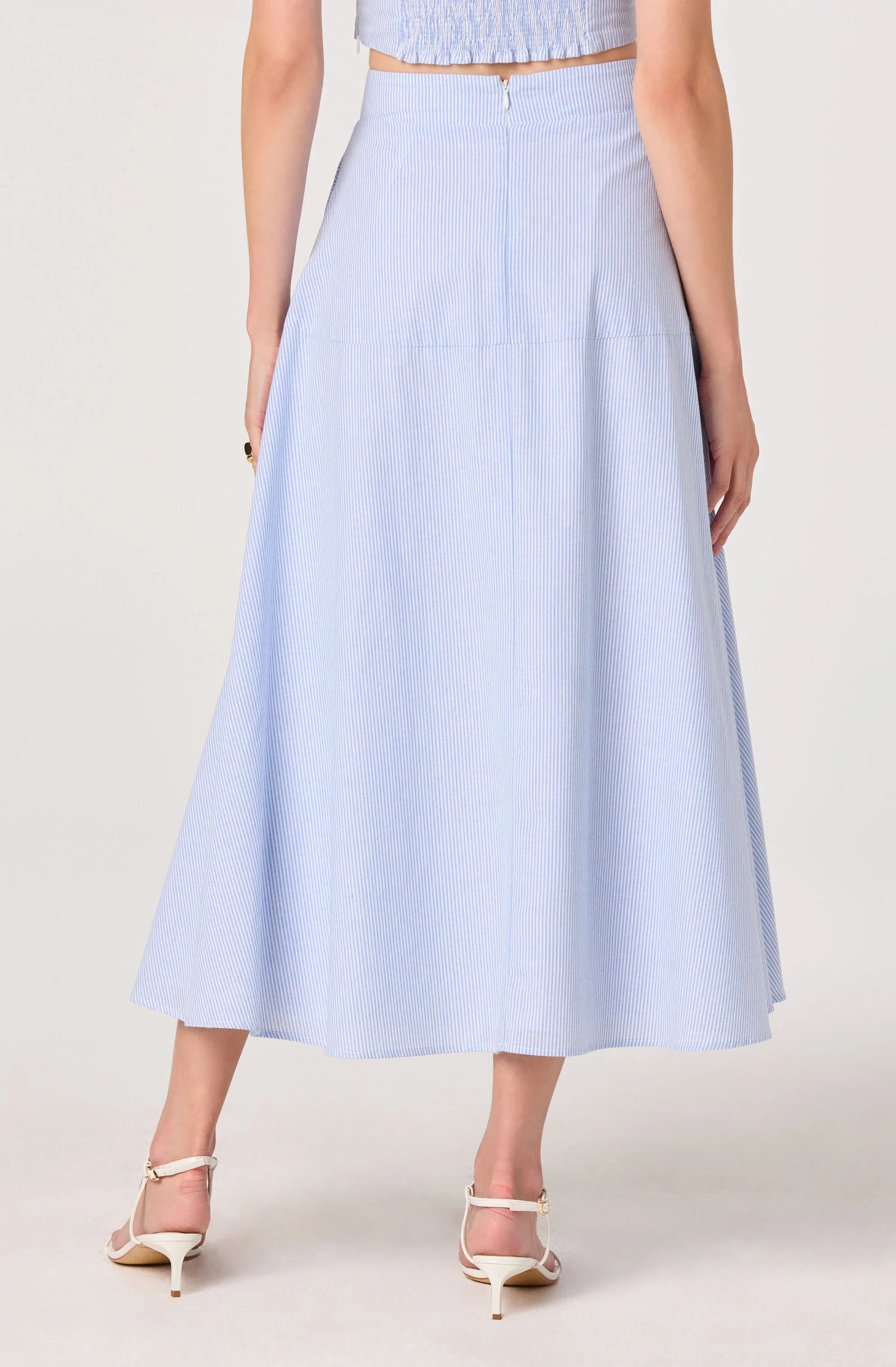 Inixyf Azzura Striped Midi Skirt