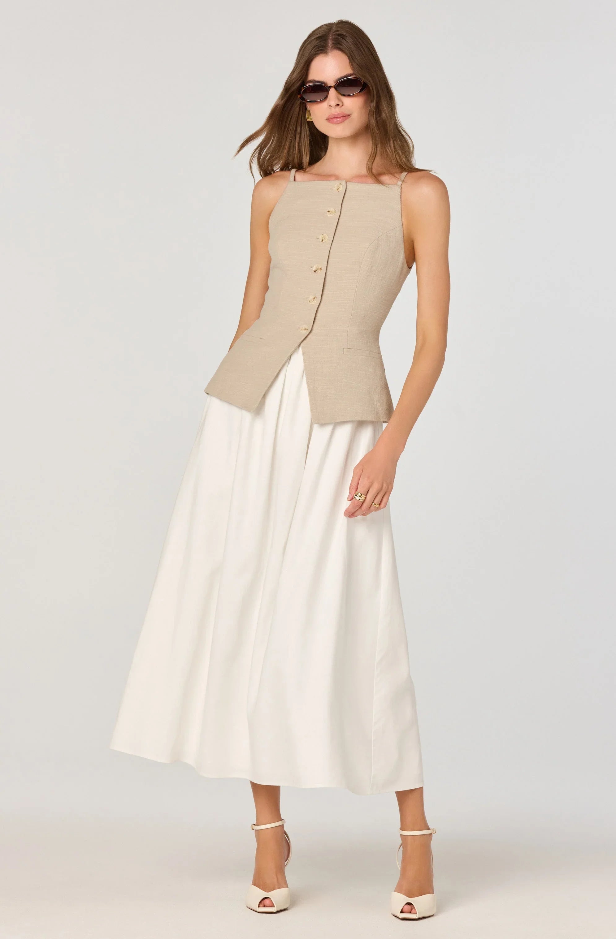 Lbruh Longline Vest Mixed Media Dress