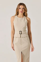 Lbruh Tailored Belted Midi Dress