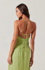 Lbruh Eleni Linen-Blend Midi Dress