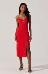 Lbruh Embellished Bow Detail Midi Dress