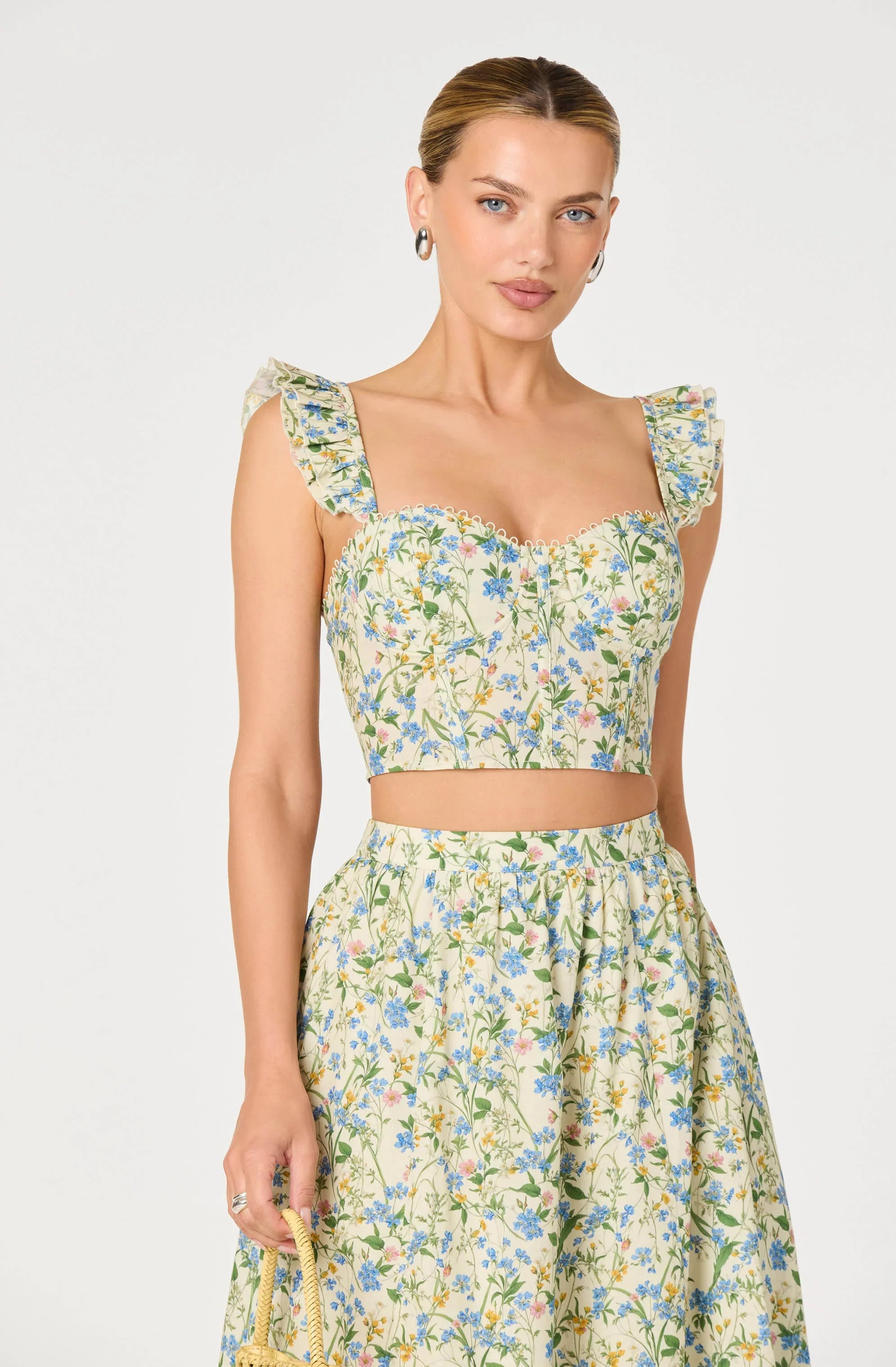 Inixyf Wedelia Eyelet Corset Crop Top
